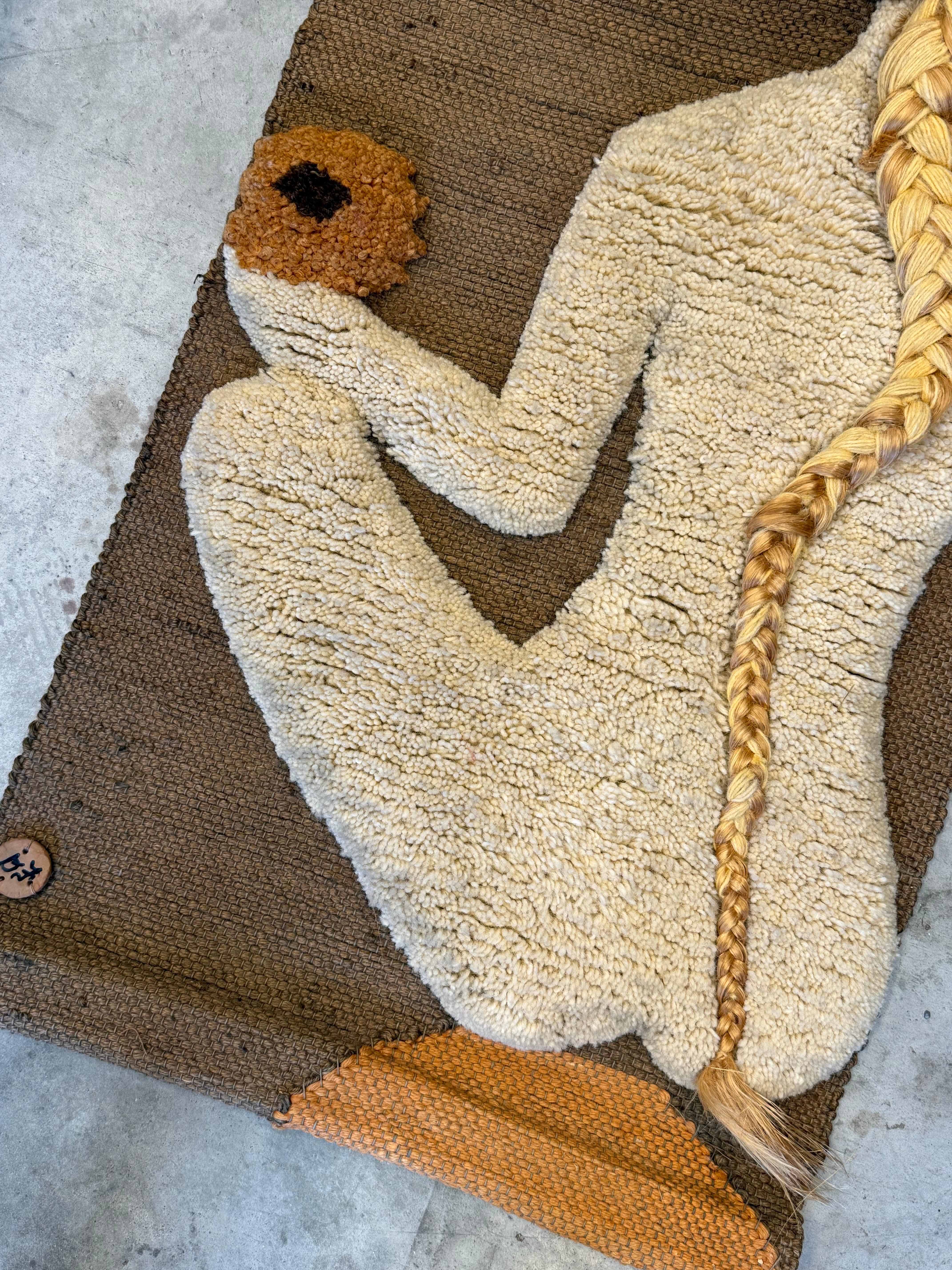 Vintage Akt-Textil-Kunstwerk einer Frau in Akt von Don Freedman (Handgewebt) im Angebot