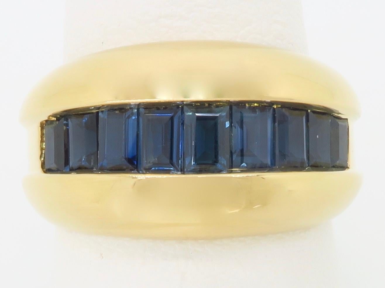 Vintage Numbered Cartier Sapphire Ring in 18k  For Sale 6