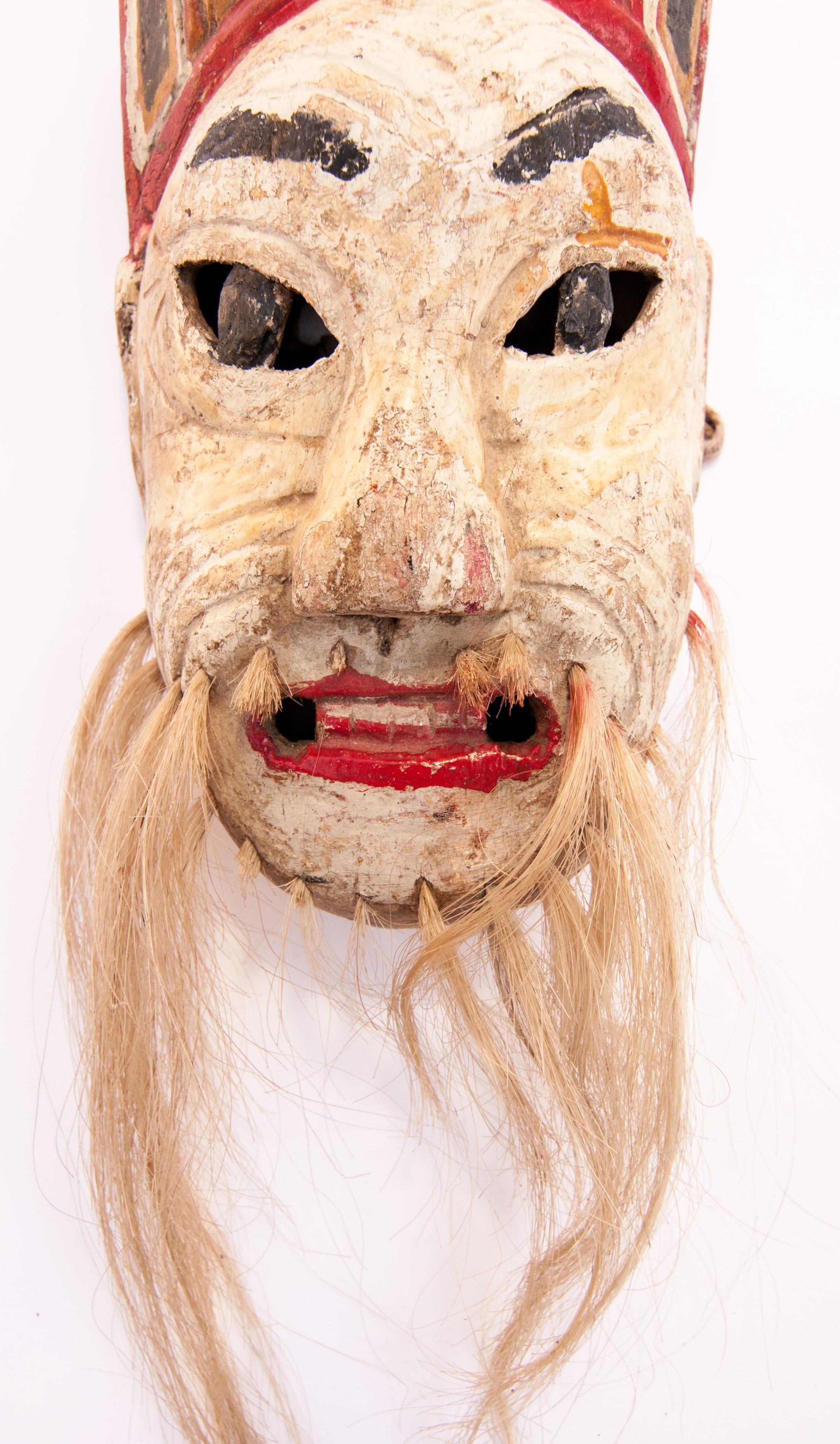 Tribal Vintage Nuo Theater Performance Mask Guizhou, China, Early to Mid-20th Century