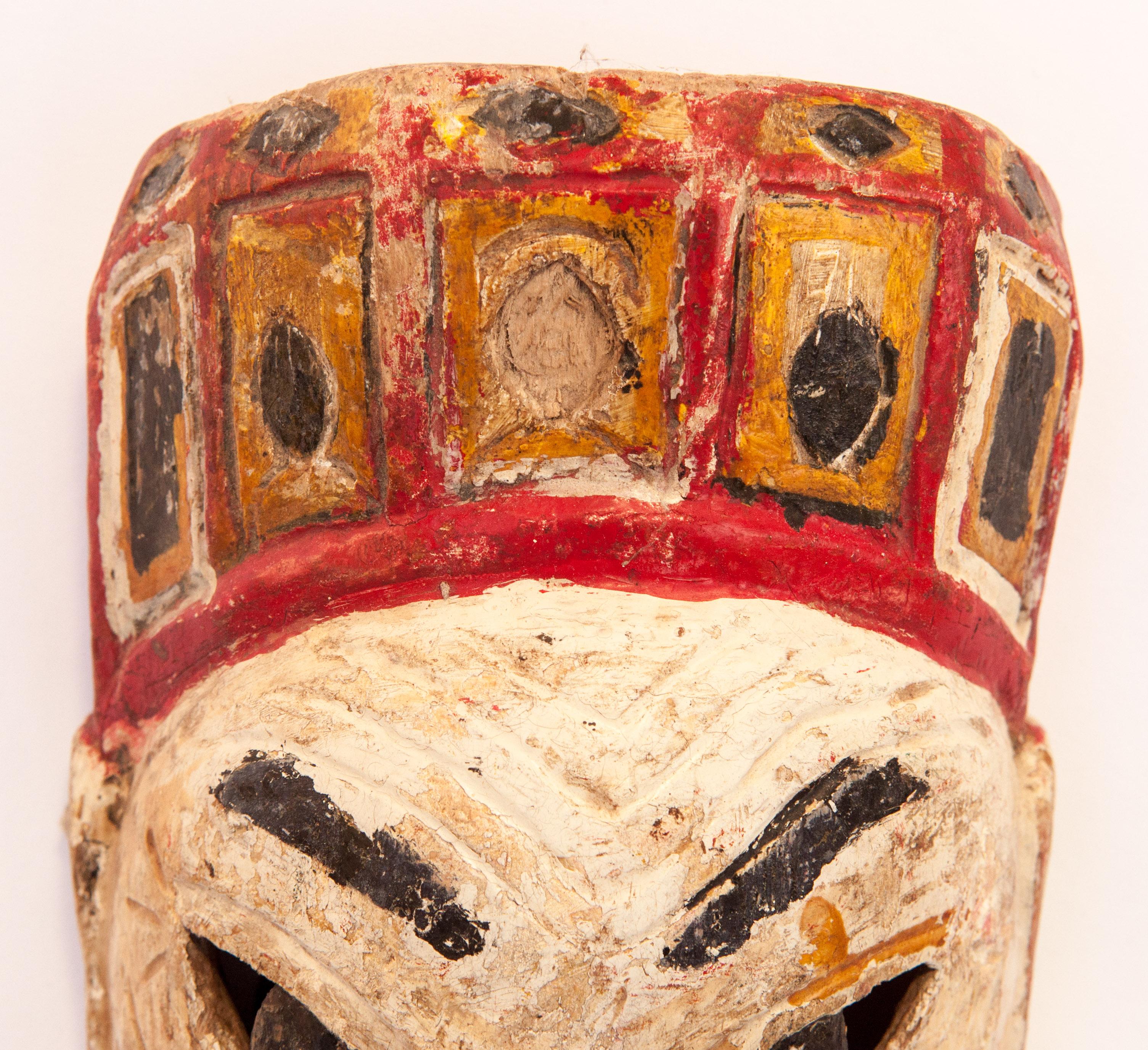 Vintage Nuo Theater Performance Mask Guizhou, China, Early to Mid-20th Century In Fair Condition In Point Richmond, CA