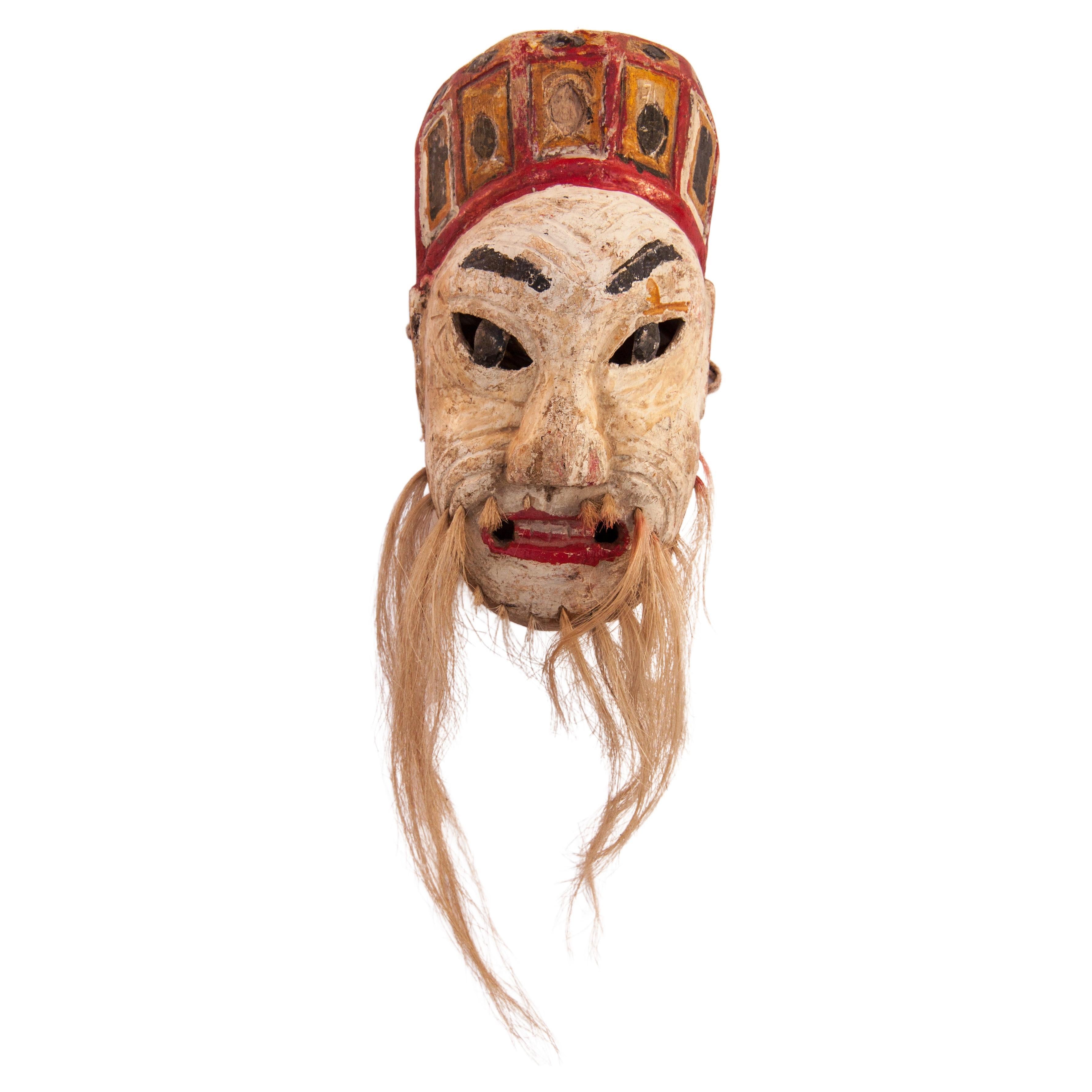 Vintage Nuo Theater Performance Mask Guizhou, China, Early to Mid-20th Century