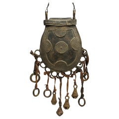 Vintage Nupe Cast Bronze Purse Container Bells and Rings Early 20th Century