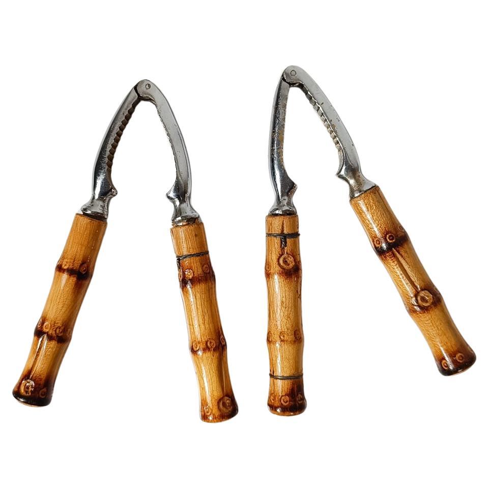 Vintage Nutcracker with Bamboo Canes Handles, Two pieces available, Italy, 60s