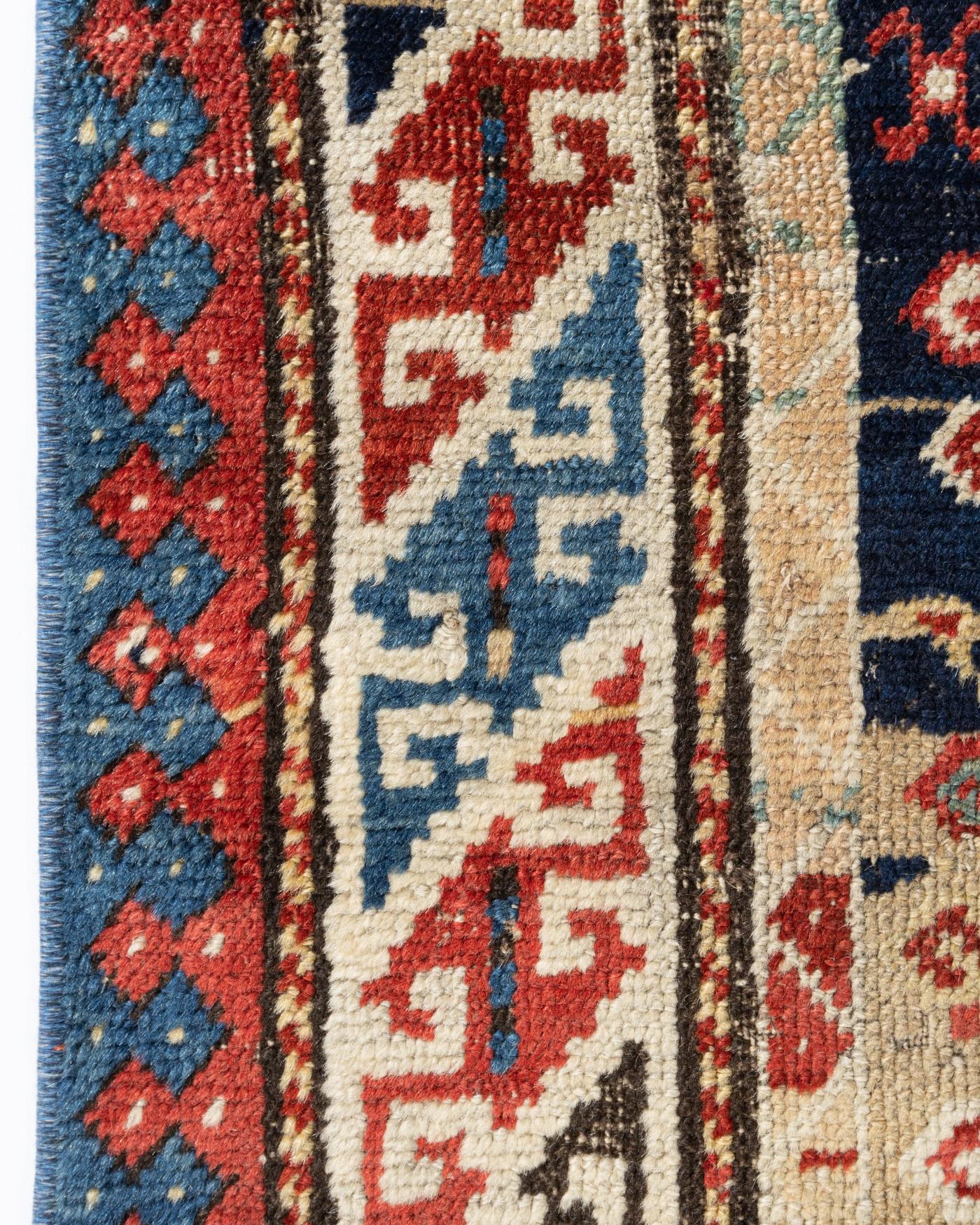 Vintage NW Blue Persian Animal Design Runner Rug 3'4 X 8'5 For Sale 5