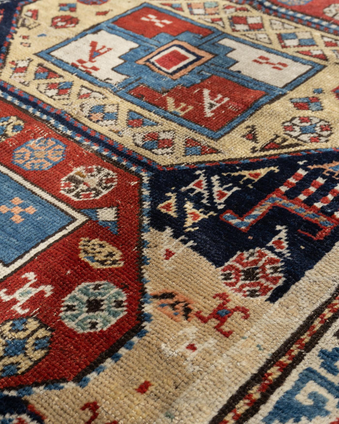 Vintage NW Blue Persian Animal Design Runner Rug 3'4 X 8'5 For Sale 9