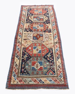 Vintage NW Blue Persian Animal Design Runner Rug 3'4 X 8'5