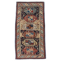 Vintage NW Blue Persian Animal Design Runner Rug 3'4 X 8'5