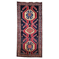 Vintage NW Persian Wide Runner in Geometric Medallion Pattern