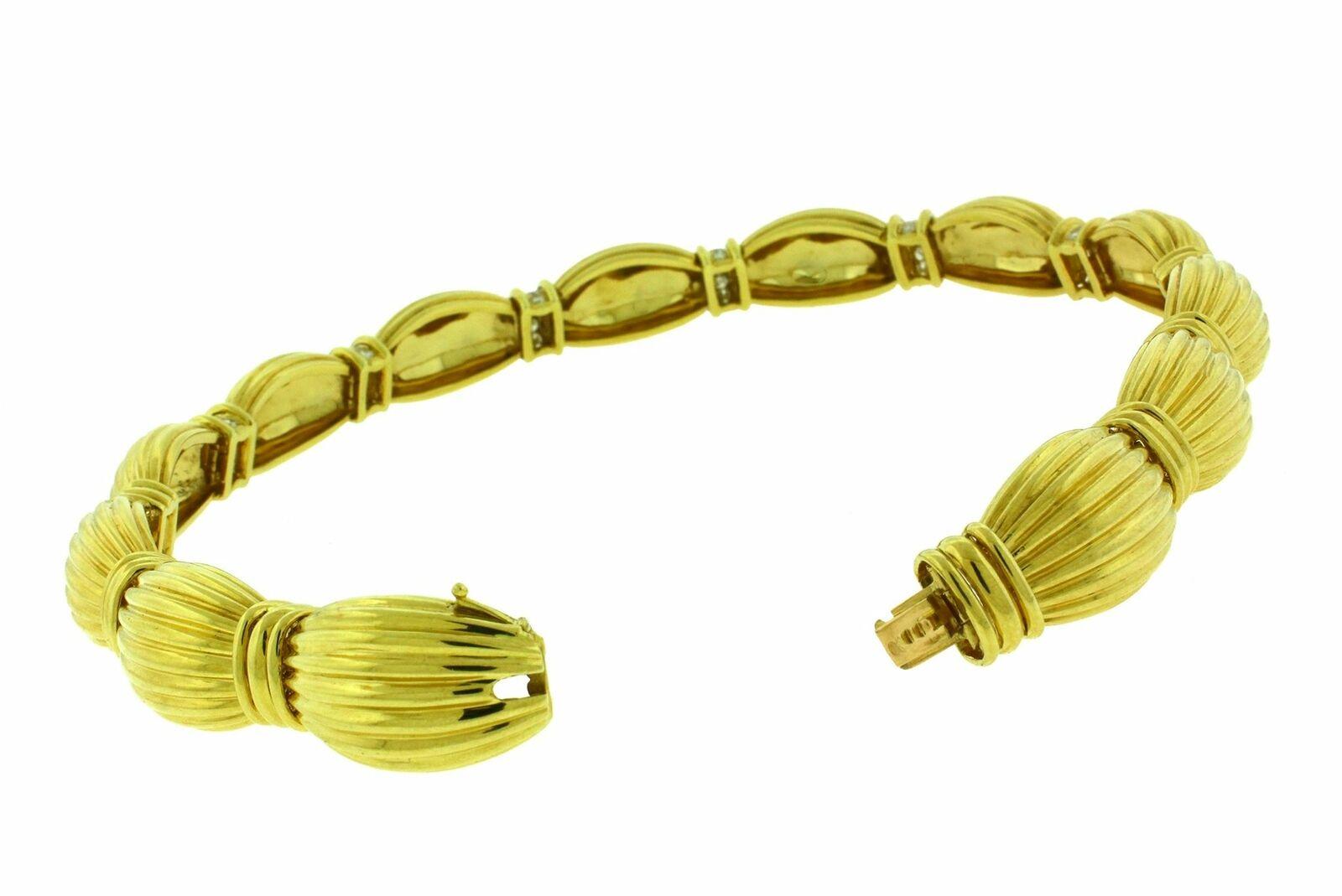 Art Deco Vintage O. J. Perrin 2 Carat Diamond 18 Karat Yellow Gold Necklace