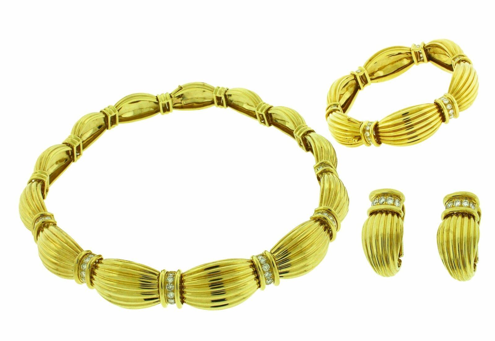 Women's Vintage O. J. Perrin 2 Carat Diamond 18 Karat Yellow Gold Necklace