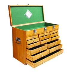 Vintage Oak 14 Drawer Machinist Chest C1960