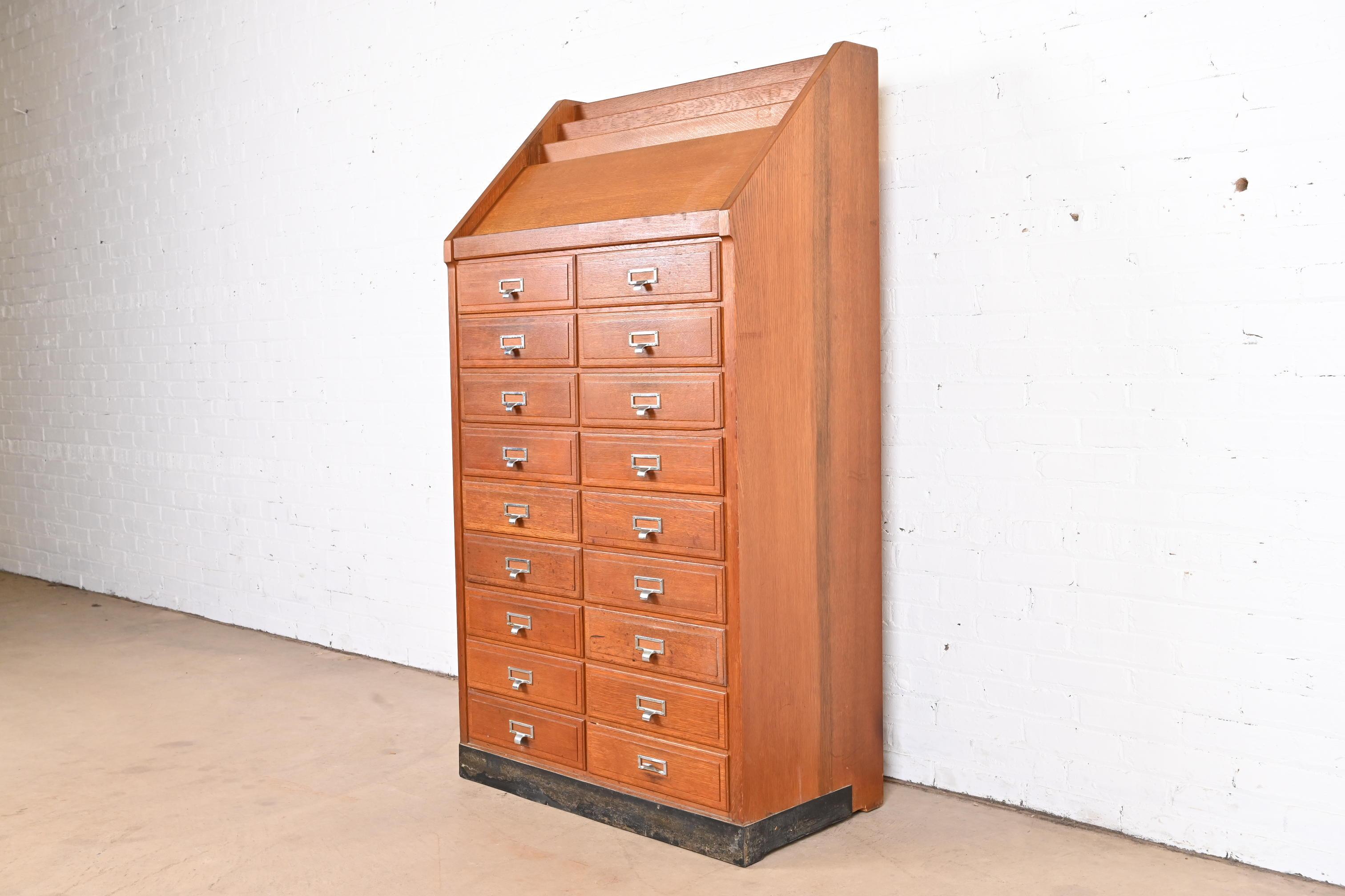 library card catalog cabinet