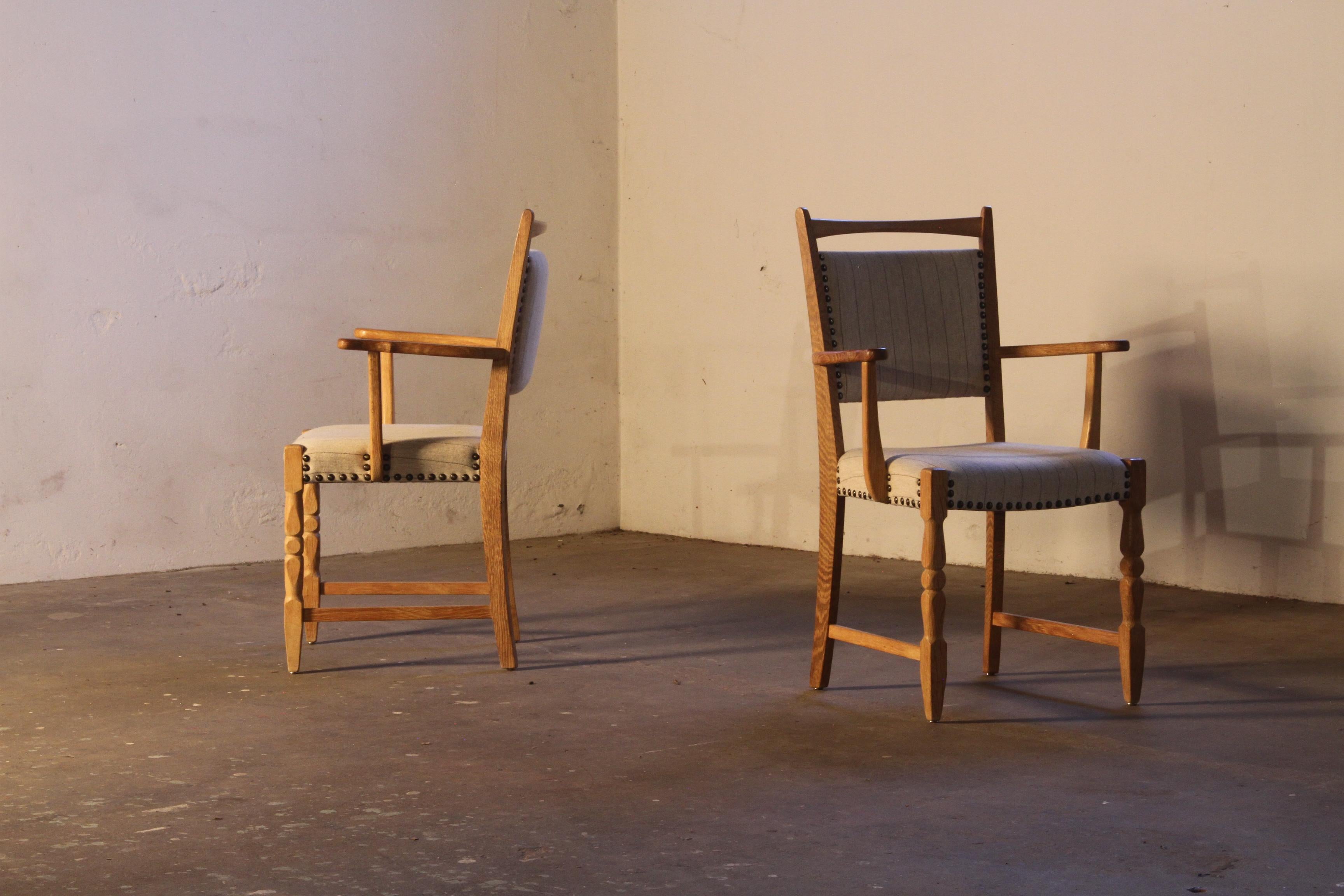 Vintage OAK 1960er Sessel im Stil von Henning Kjærnulf (Dänisch) im Angebot