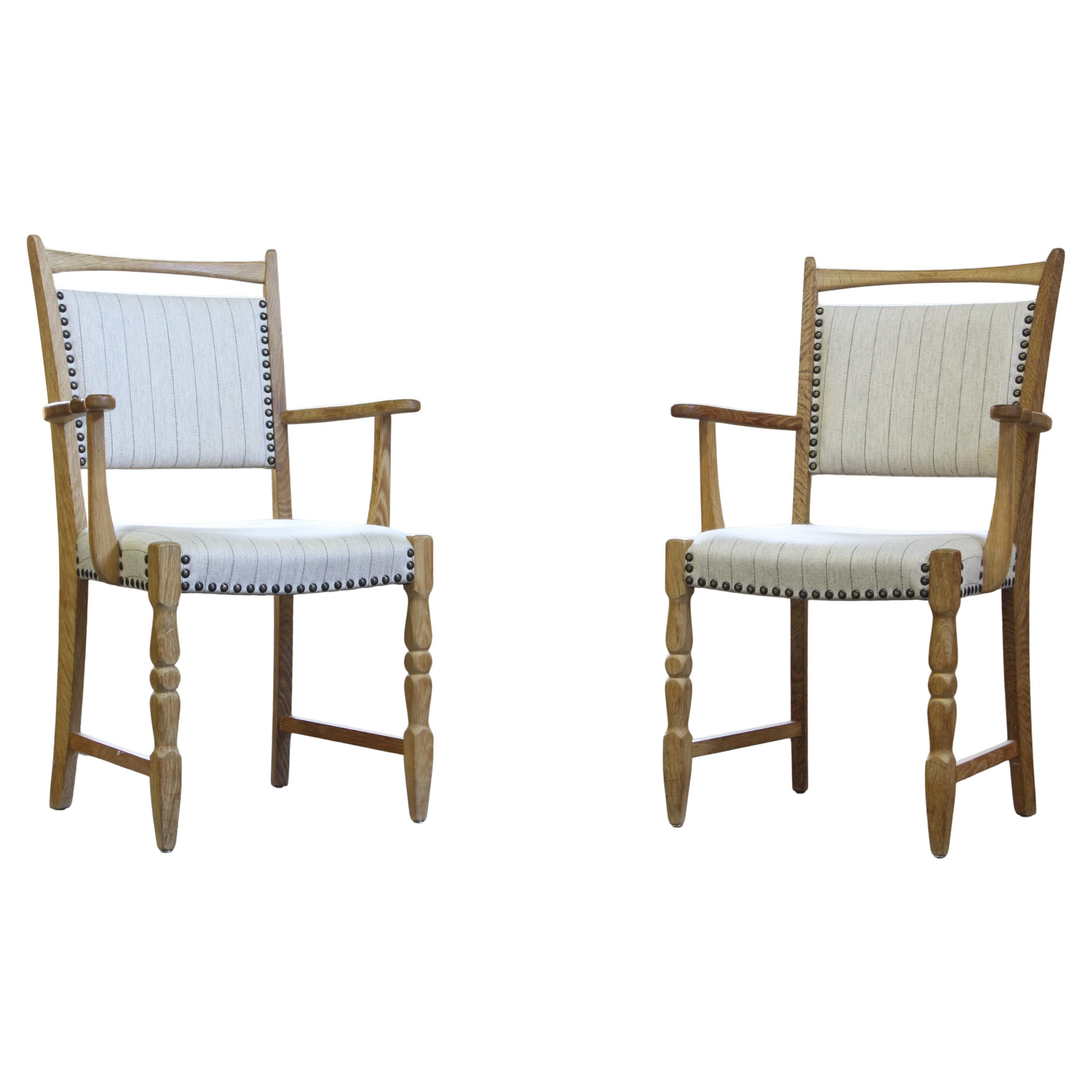 Vintage Oak 1960s Armchairs style of Henning Kjærnulf