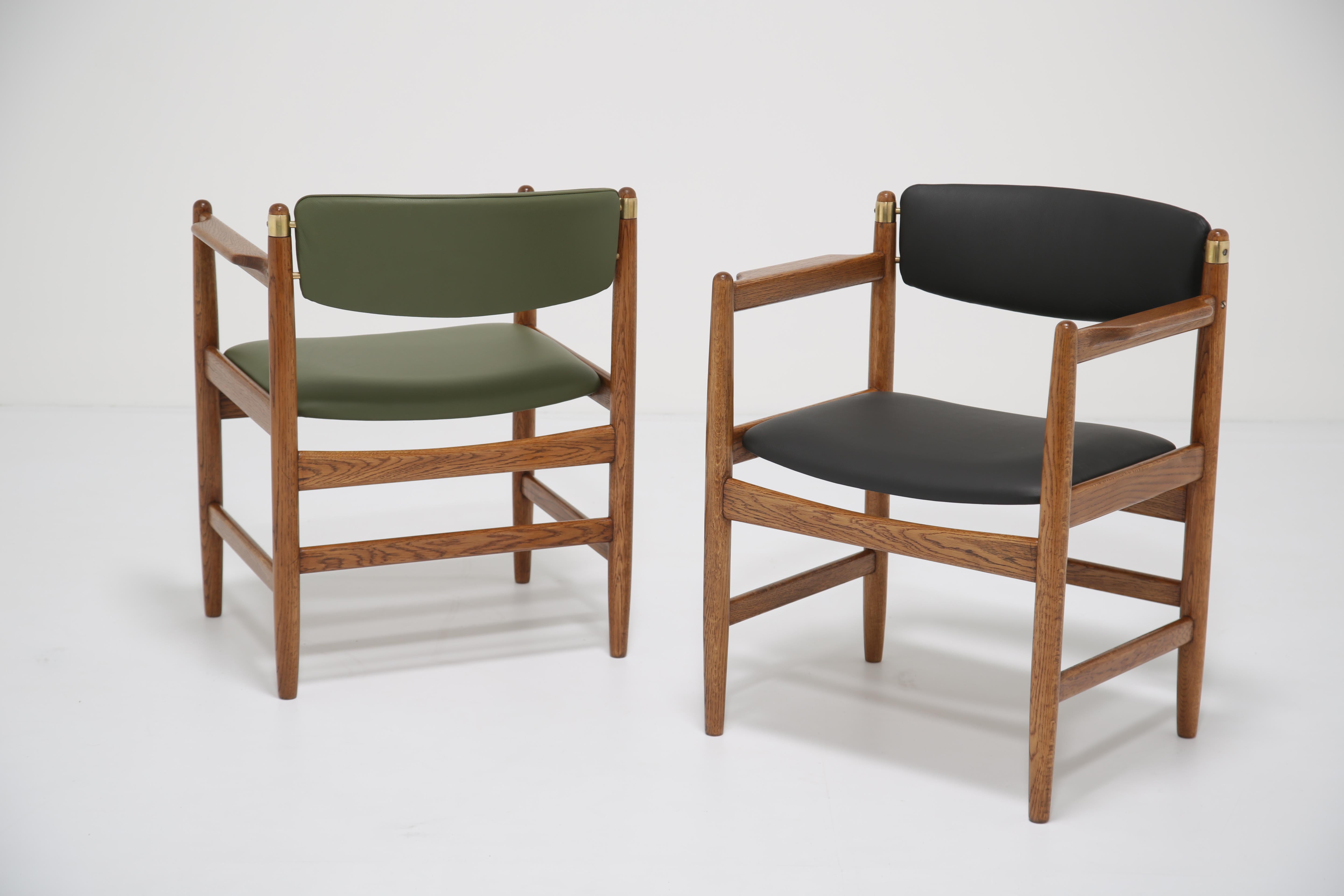 Poltrona vintage in Oak e pelle di Børge Mogensen per Karl Andersson, 1960. in vendita 7