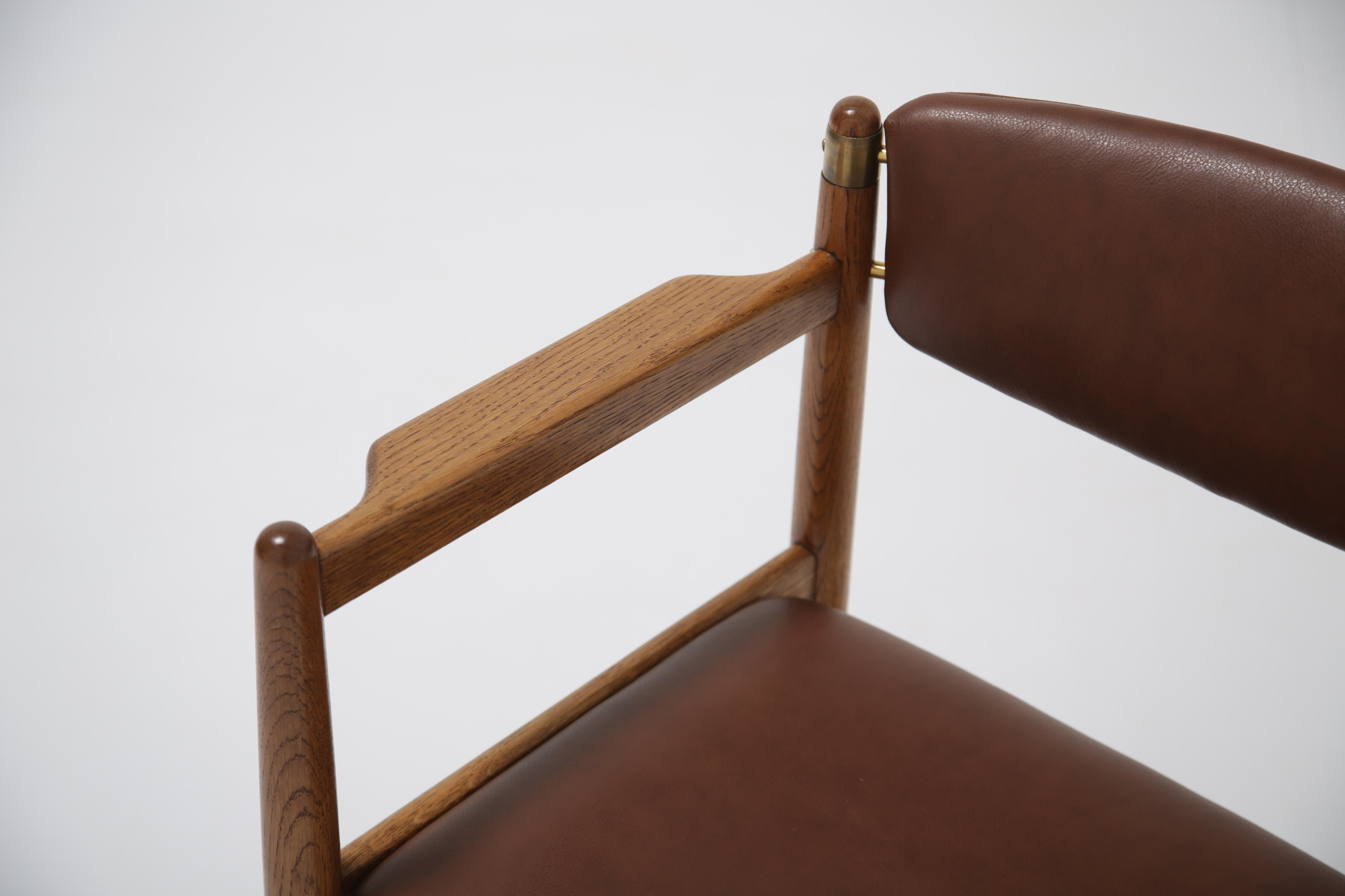 Svedese Poltrona vintage in Oak e pelle di Børge Mogensen per Karl Andersson, 1960. in vendita
