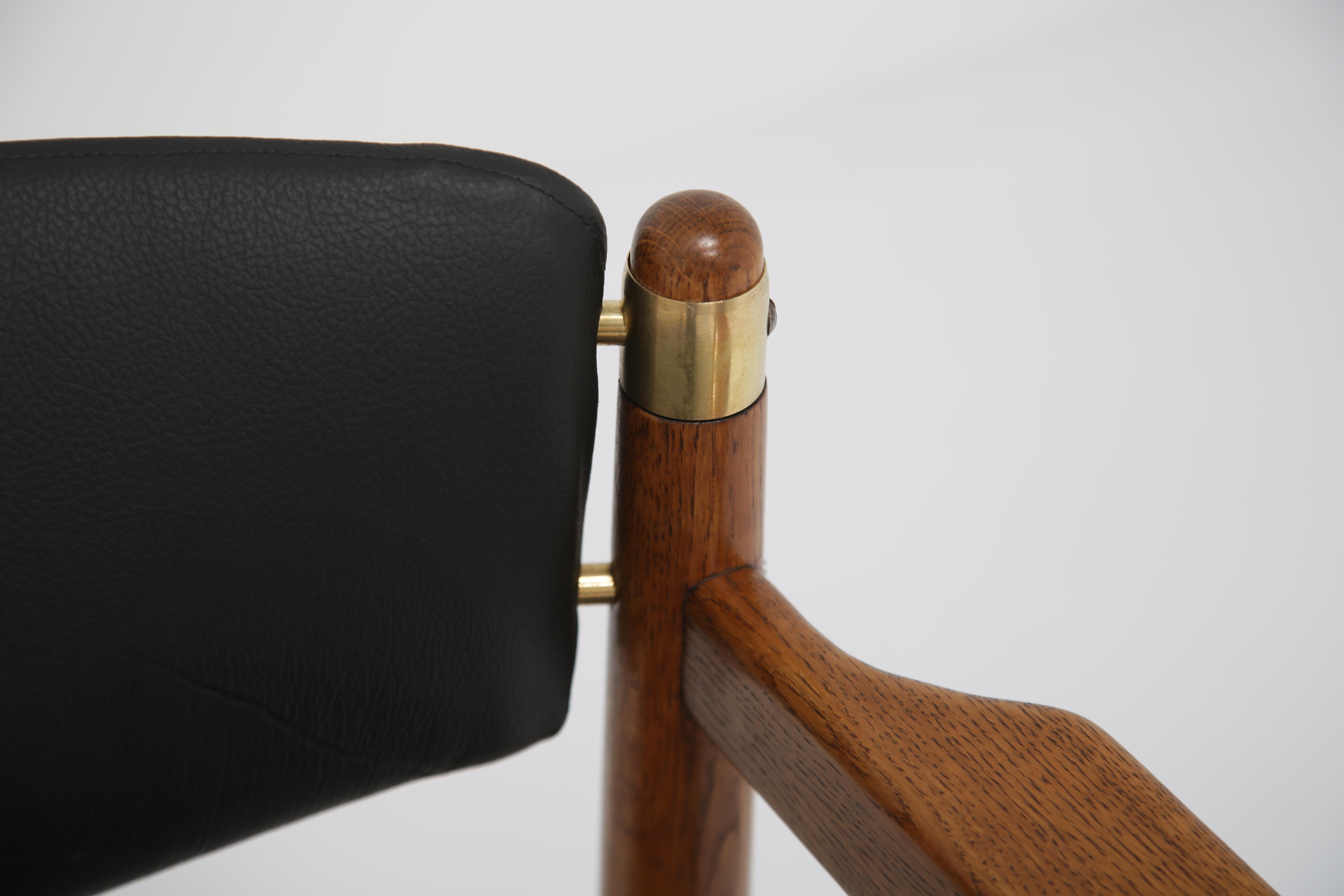 Svedese Poltrona vintage in Oak e pelle di Børge Mogensen per Karl Andersson, 1960. in vendita
