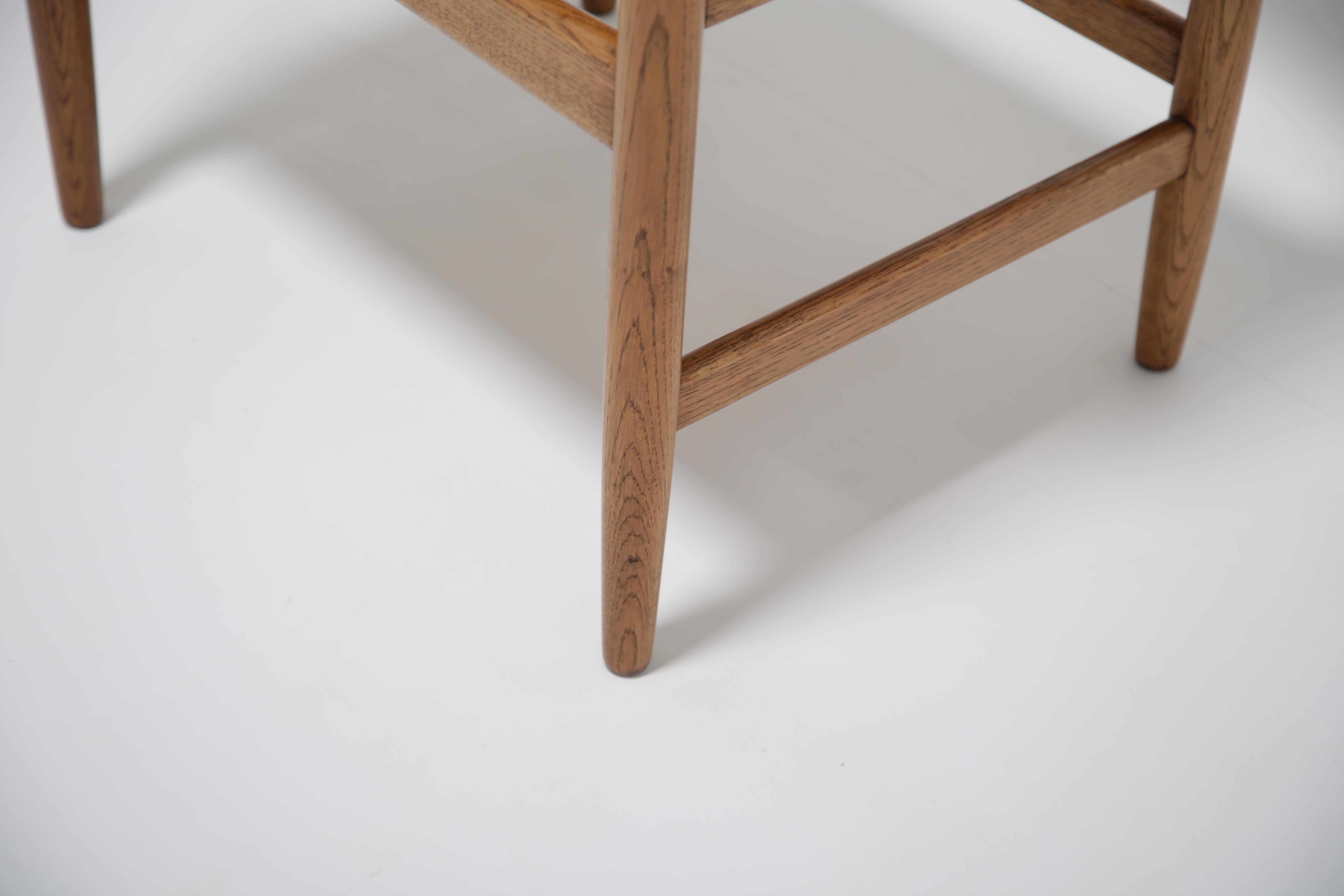 Lucidato Poltrona vintage in Oak e pelle di Børge Mogensen per Karl Andersson, 1960. in vendita