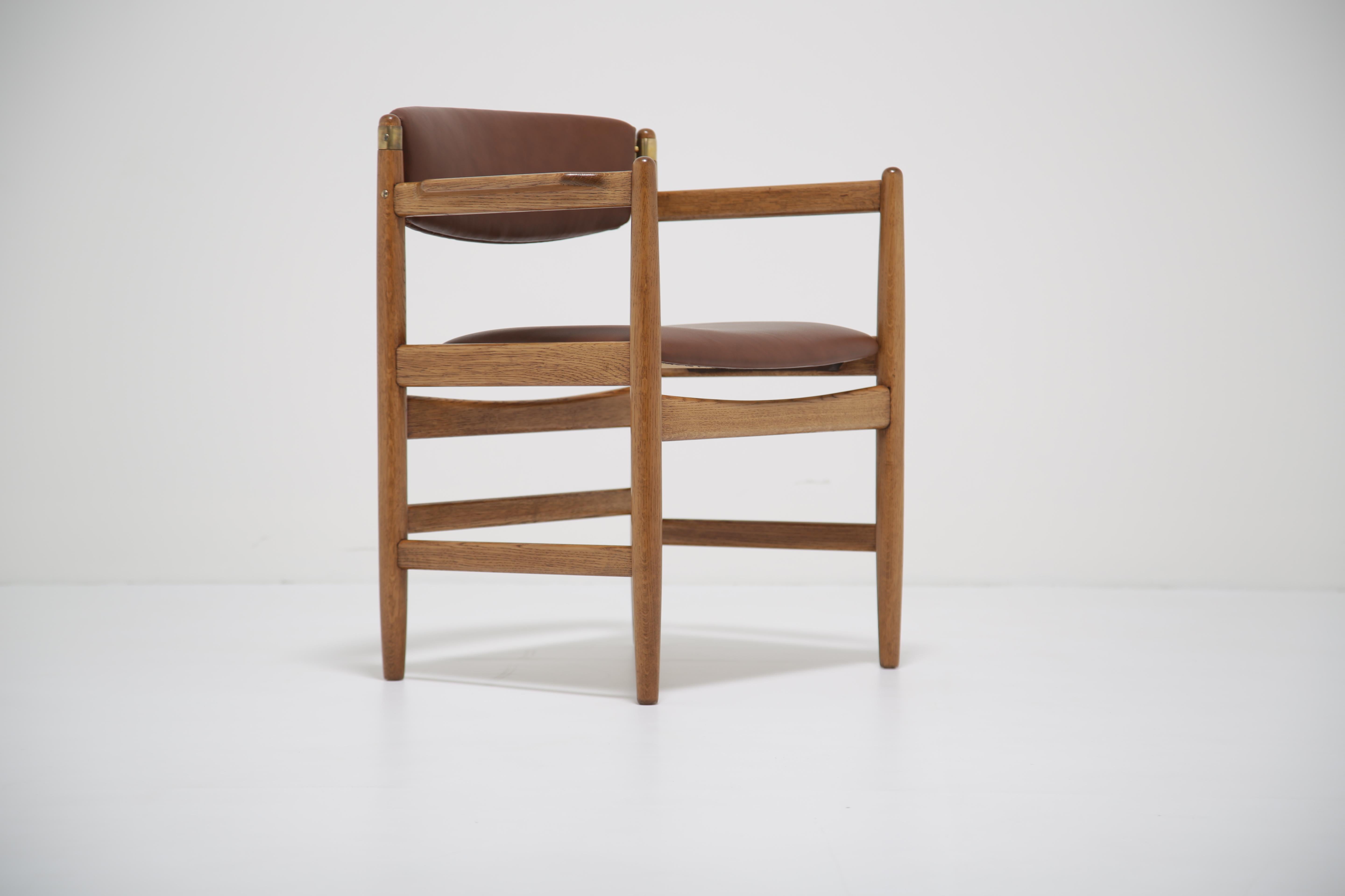 XX secolo Poltrona vintage in Oak e pelle di Børge Mogensen per Karl Andersson, 1960. in vendita