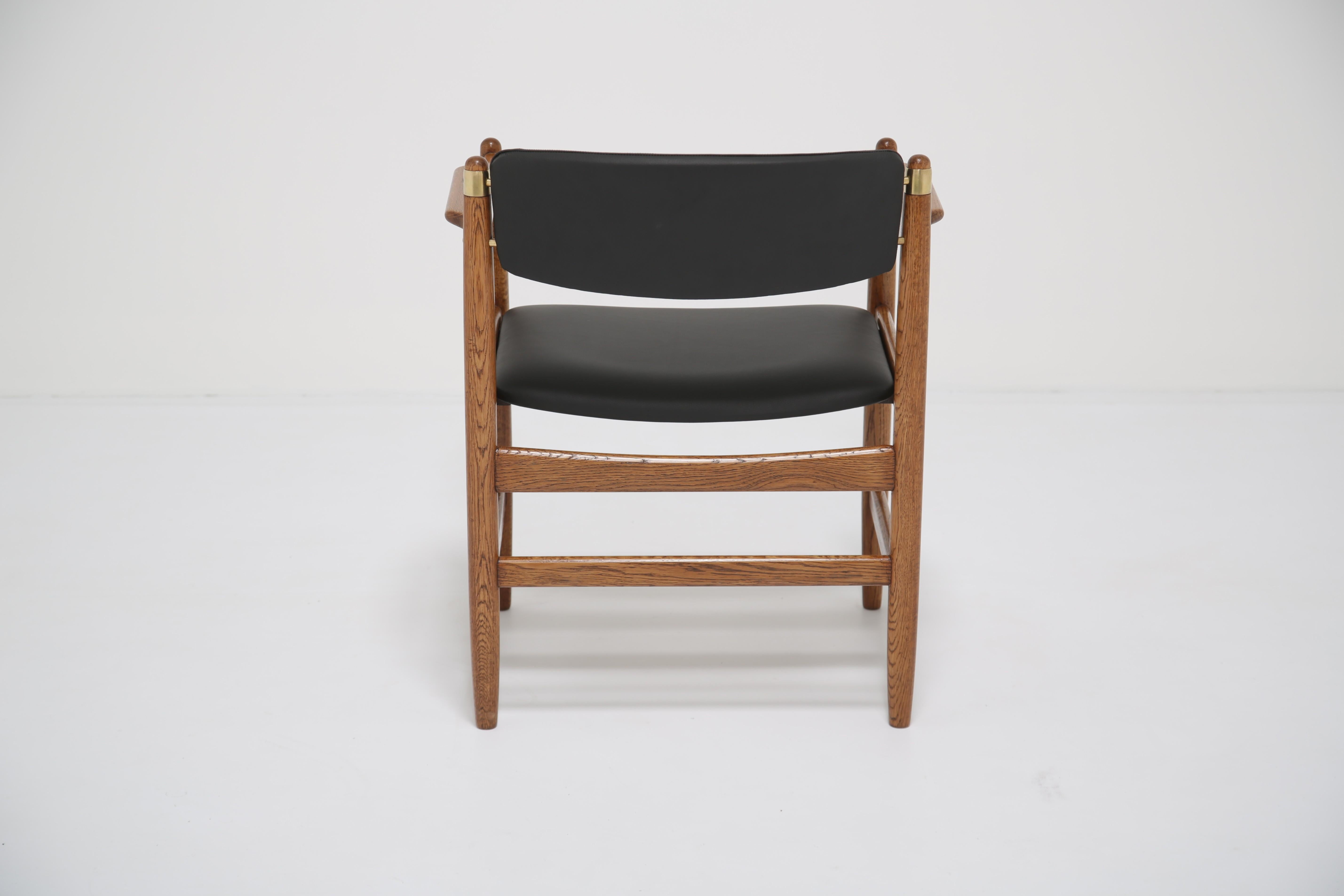 XX secolo Poltrona vintage in Oak e pelle di Børge Mogensen per Karl Andersson, 1960. in vendita