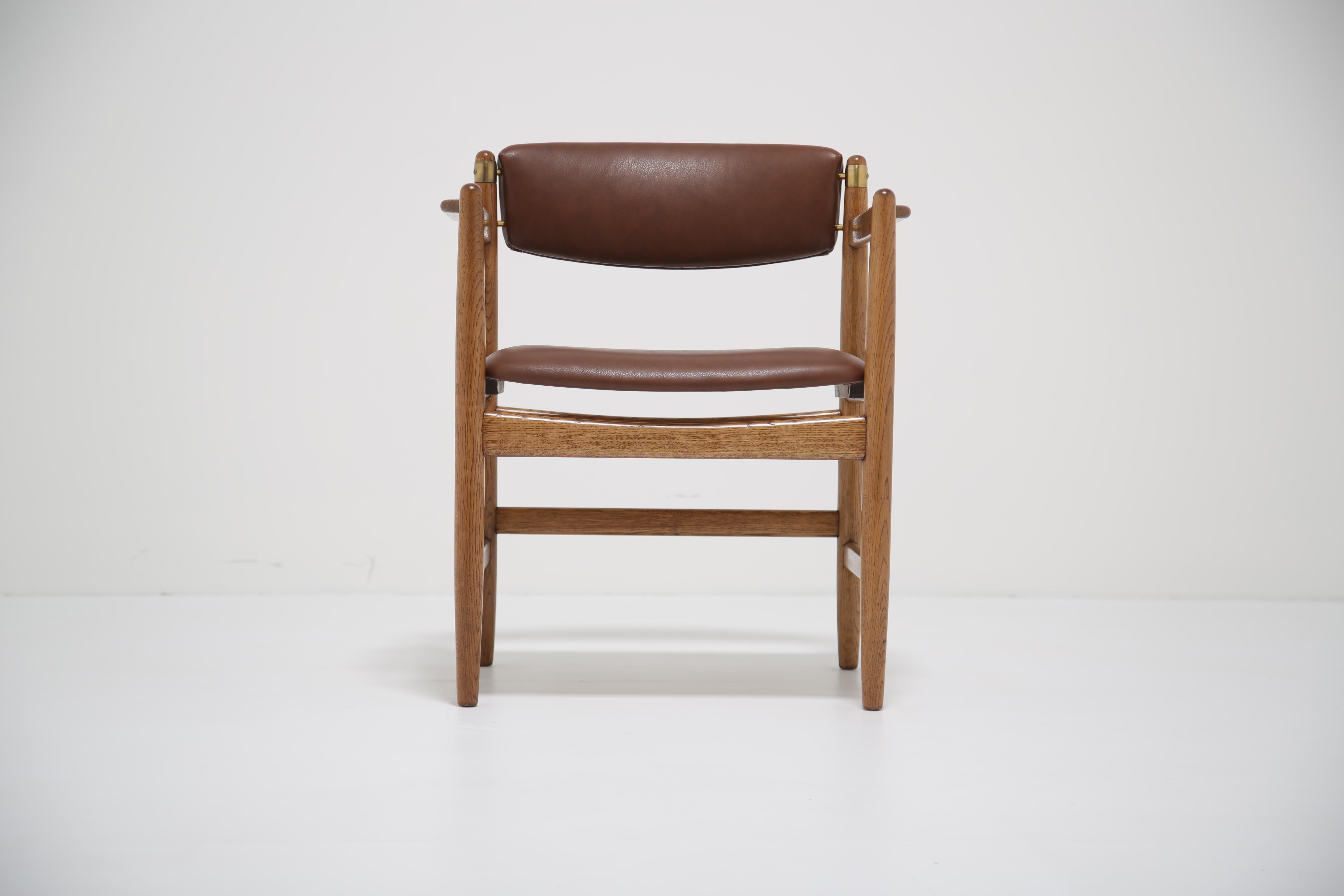 Poltrona vintage in Oak e pelle di Børge Mogensen per Karl Andersson, 1960. in vendita 1