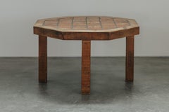 Vintage Oak And Tile Dining Table From France, Circa 1970
