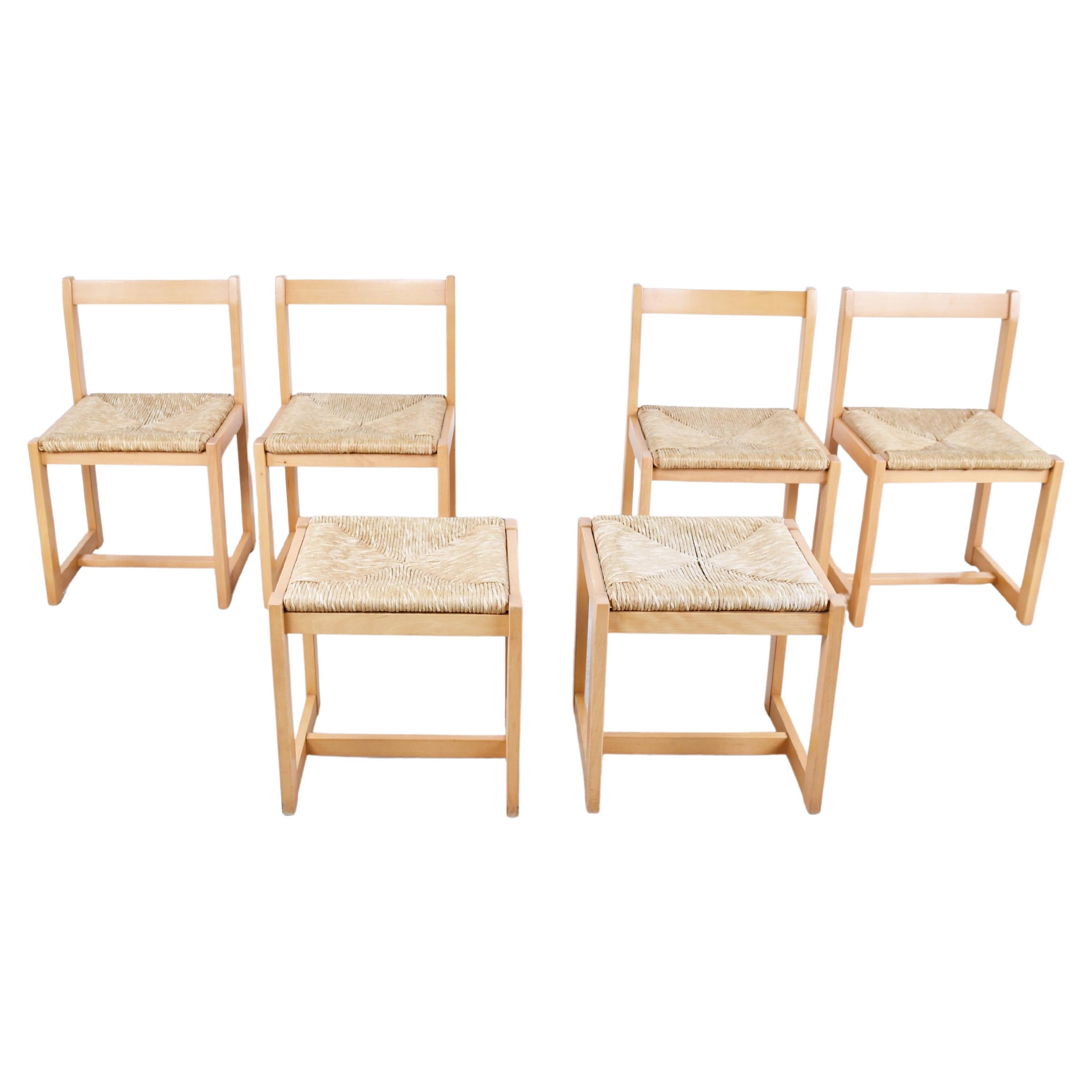 Six Vintage Lloyd Loom Wicker Dining Chairs at 1stDibs