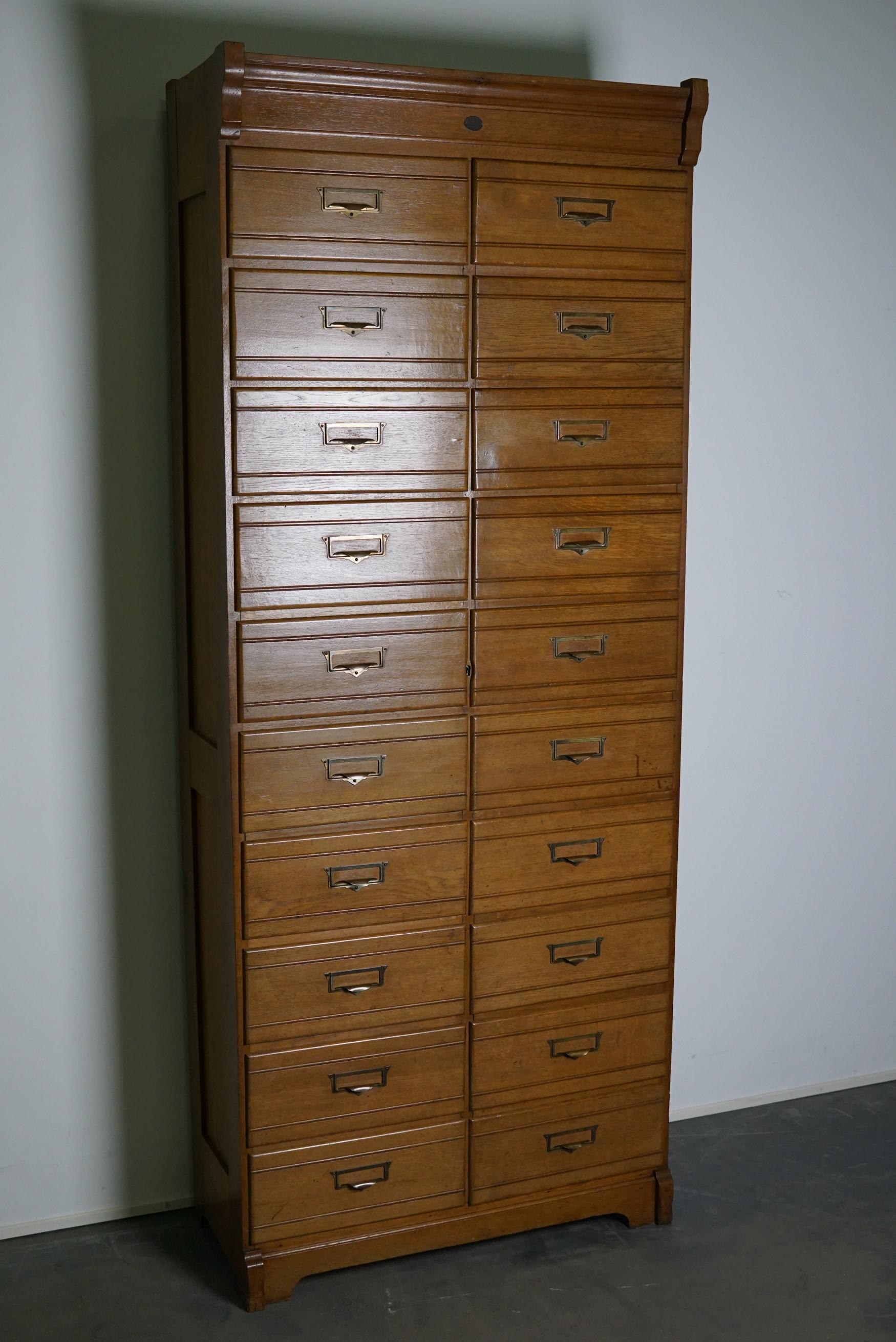 Luxembourgish Vintage Oak Apothecary / Filing Cabinet, Luxembourg, 1930s