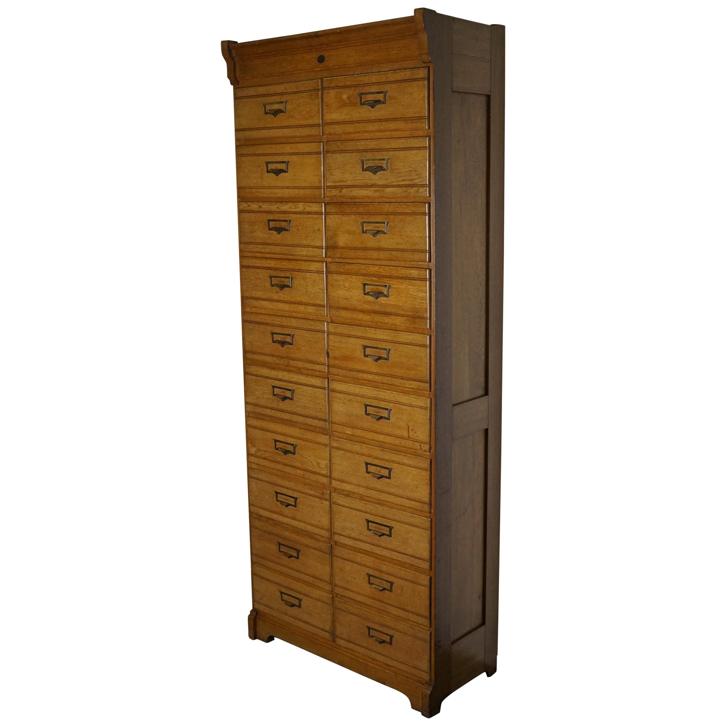 Vintage Oak Apothecary / Filing Cabinet, Luxembourg, 1930s