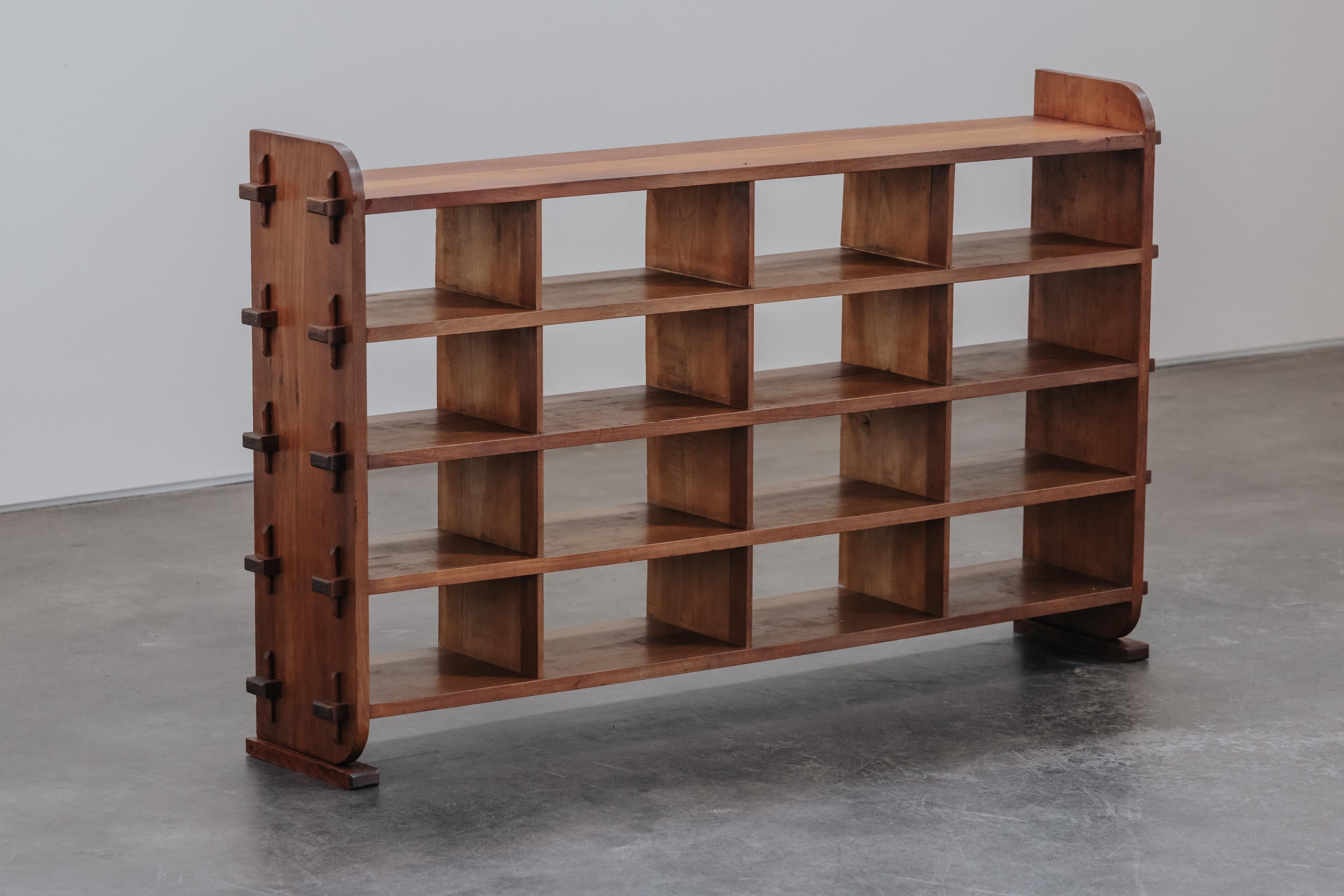 European Vintage Oak Architect's Shelf From Belgium, Circa 1950 For Sale