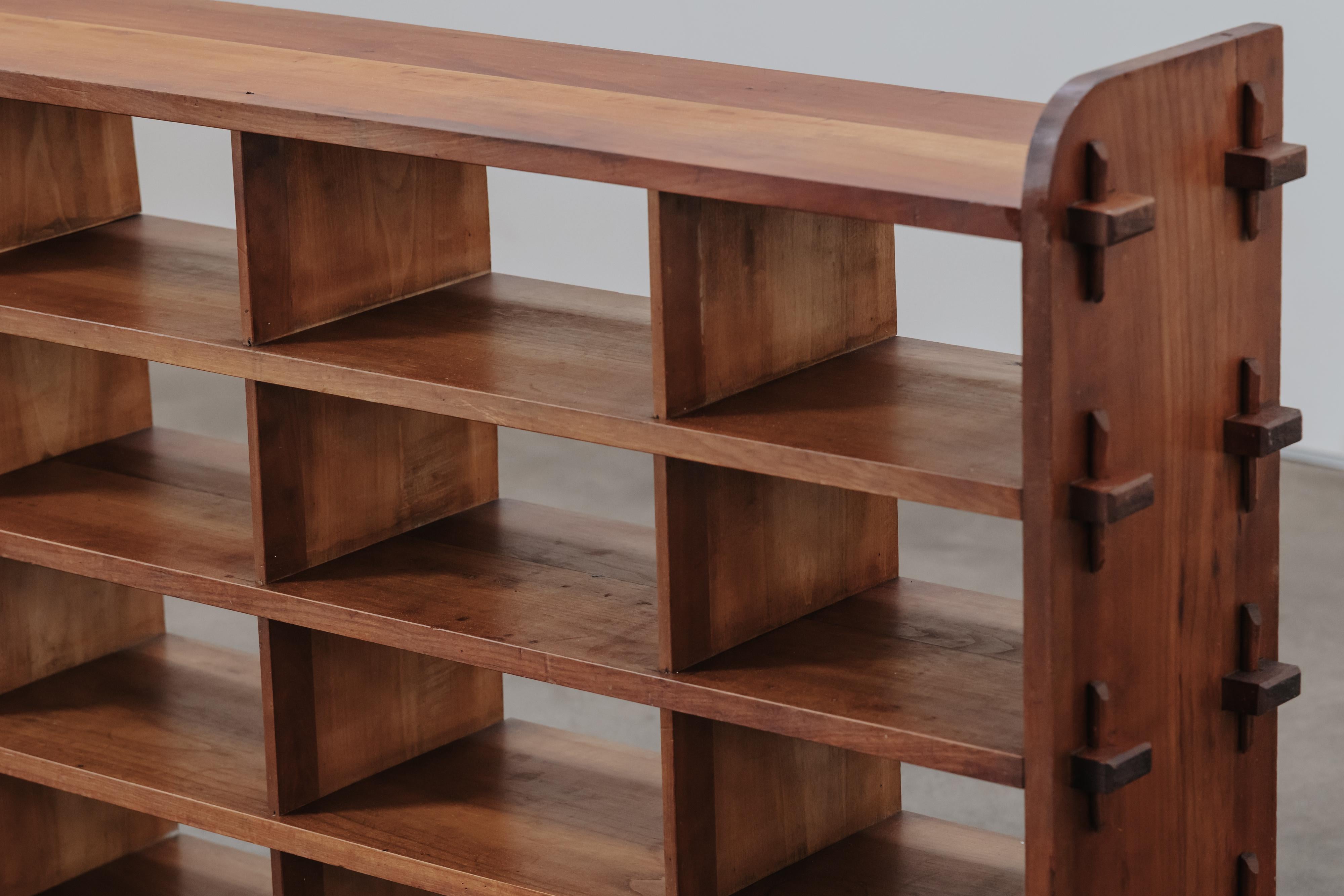 Vintage Oak Architect's Shelf From Belgium, Circa 1950 In Good Condition For Sale In Nashville, TN