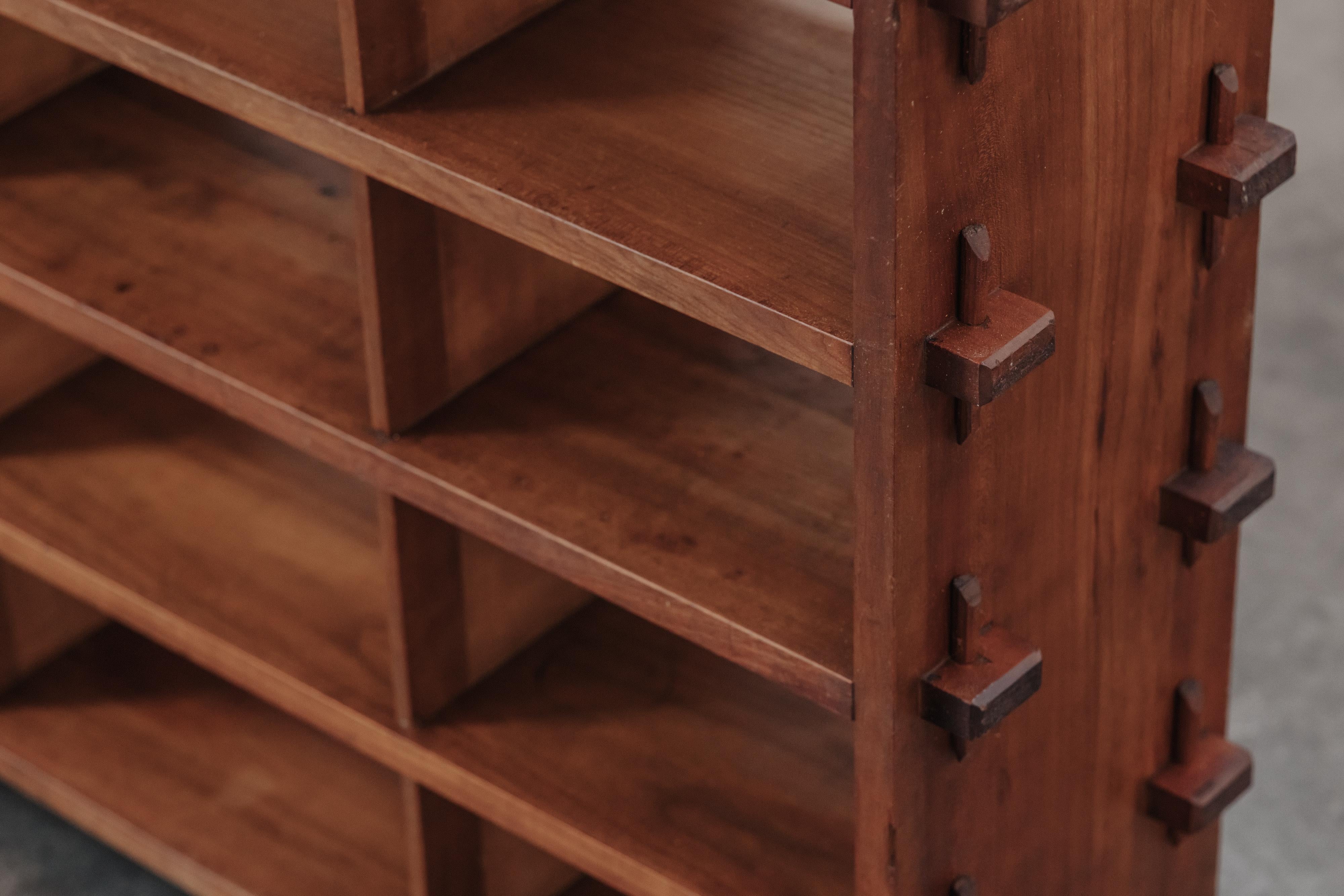 Mid-20th Century Vintage Oak Architect's Shelf From Belgium, Circa 1950 For Sale