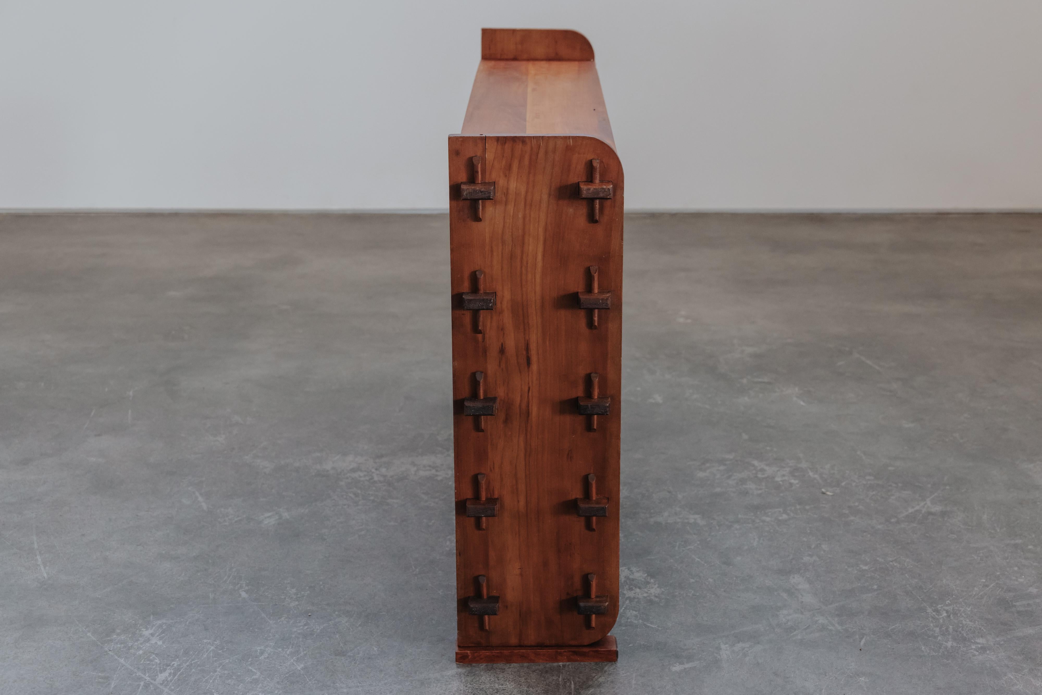 Vintage Oak Architect's Shelf From Belgium, Circa 1950 For Sale 2