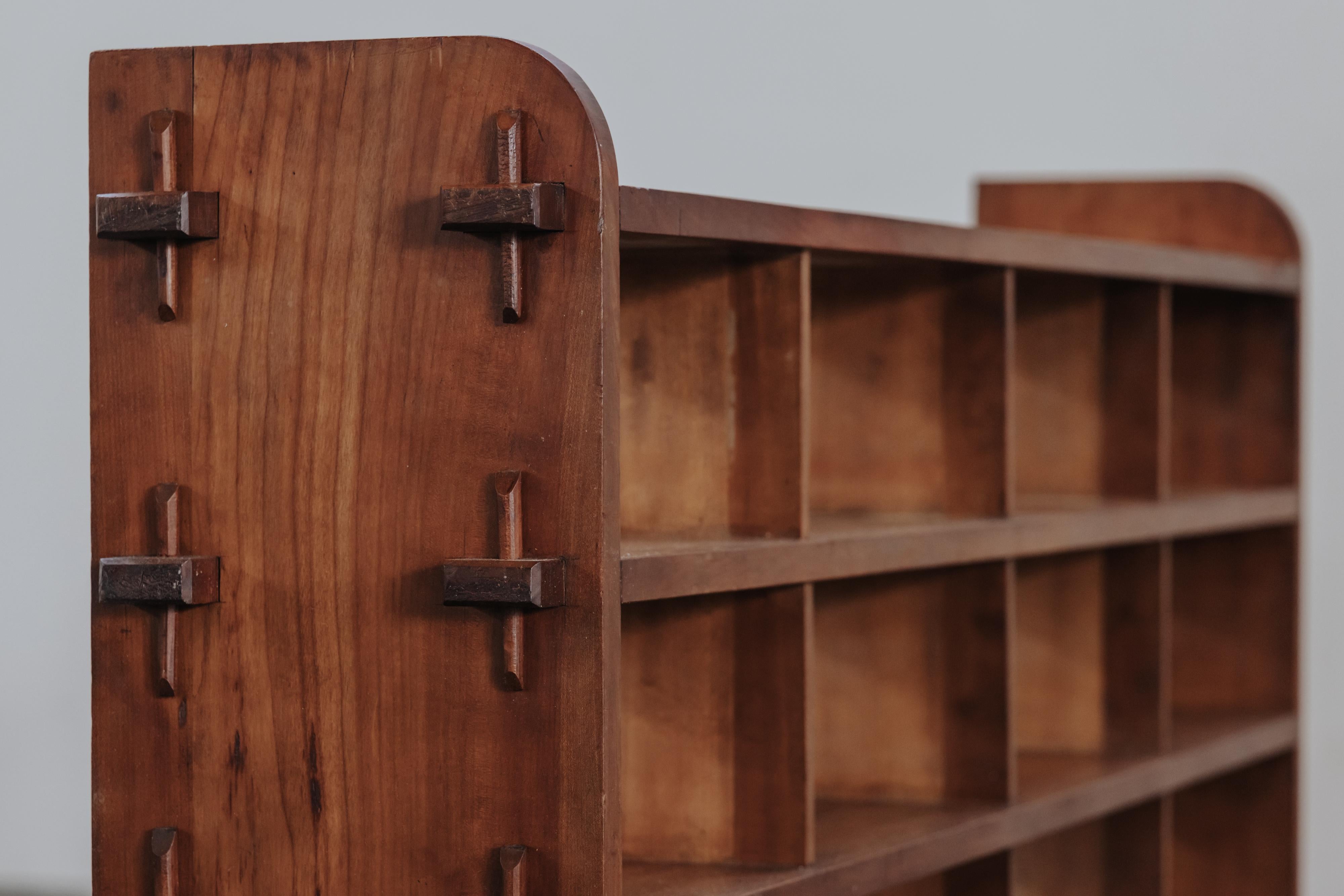 Vintage Oak Architect's Shelf From Belgium, Circa 1950 For Sale 3