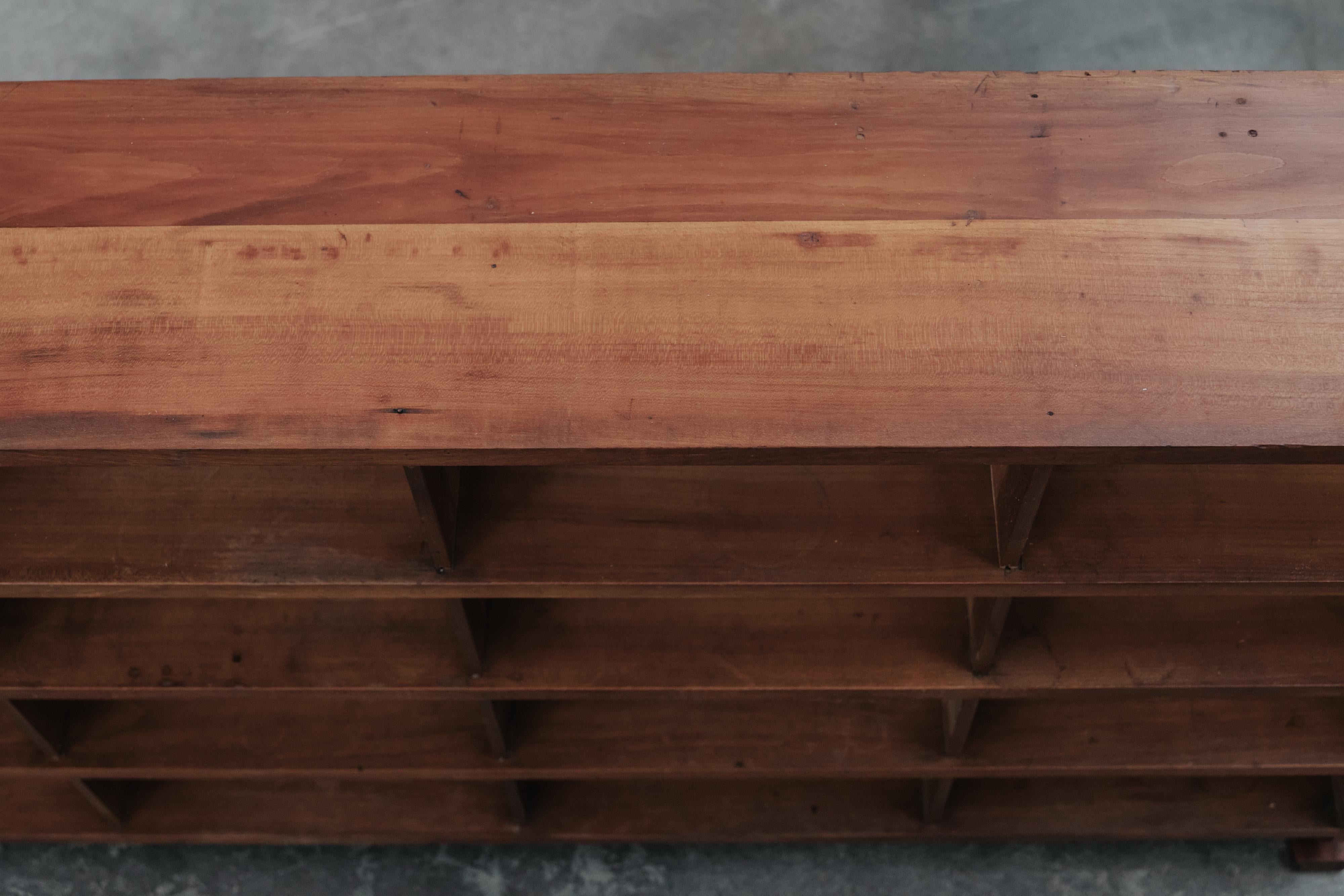 Vintage Oak Architect's Shelf From Belgium, Circa 1950 For Sale 4