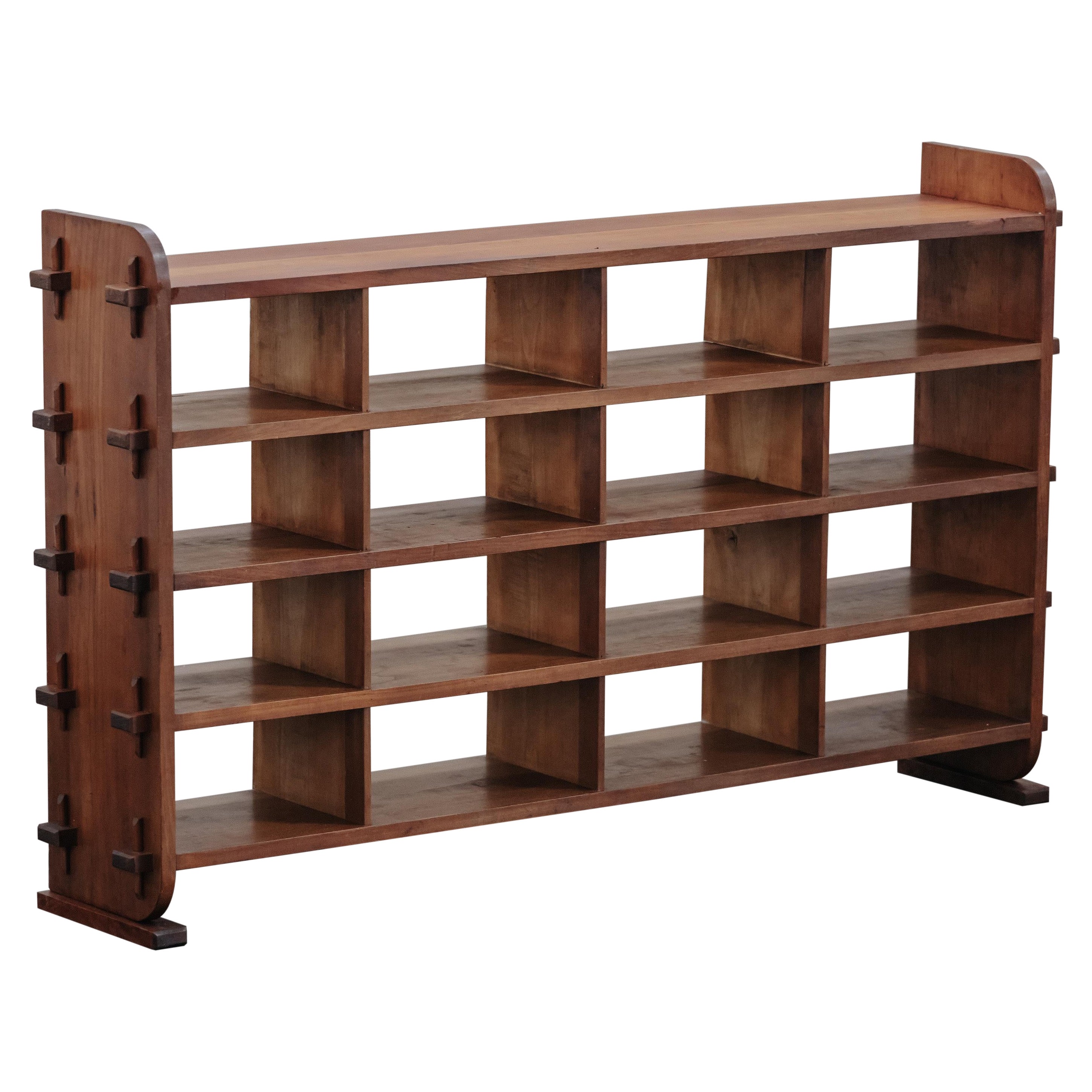 Vintage Oak Architect's Shelf From Belgium, Circa 1950 For Sale