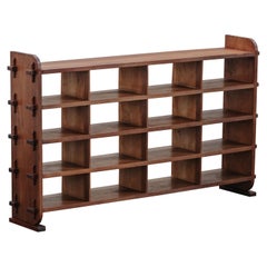 Vintage Oak Architect's Shelf From Belgium, Circa 1950