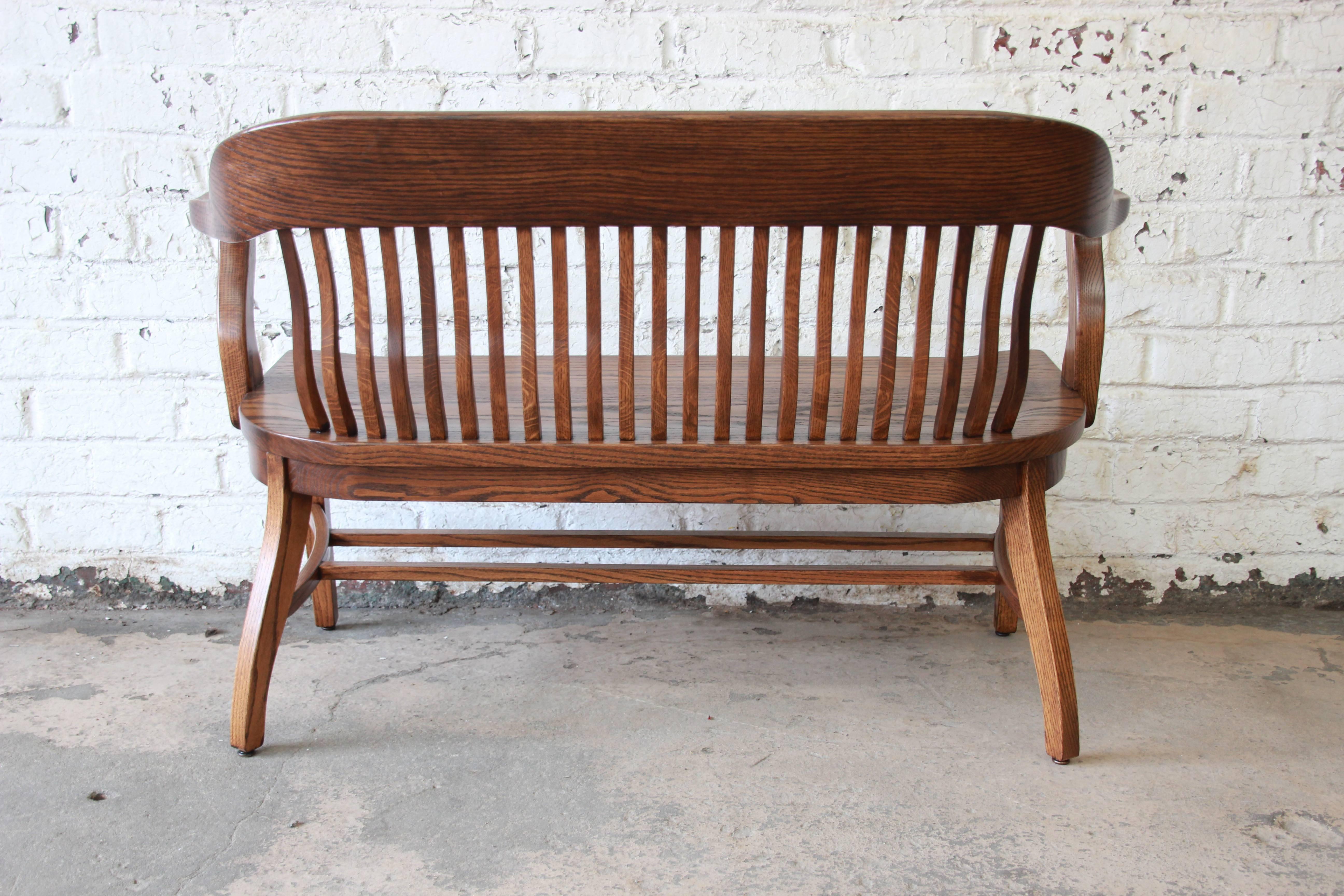 American Classical Vintage Oak Banker's Bench