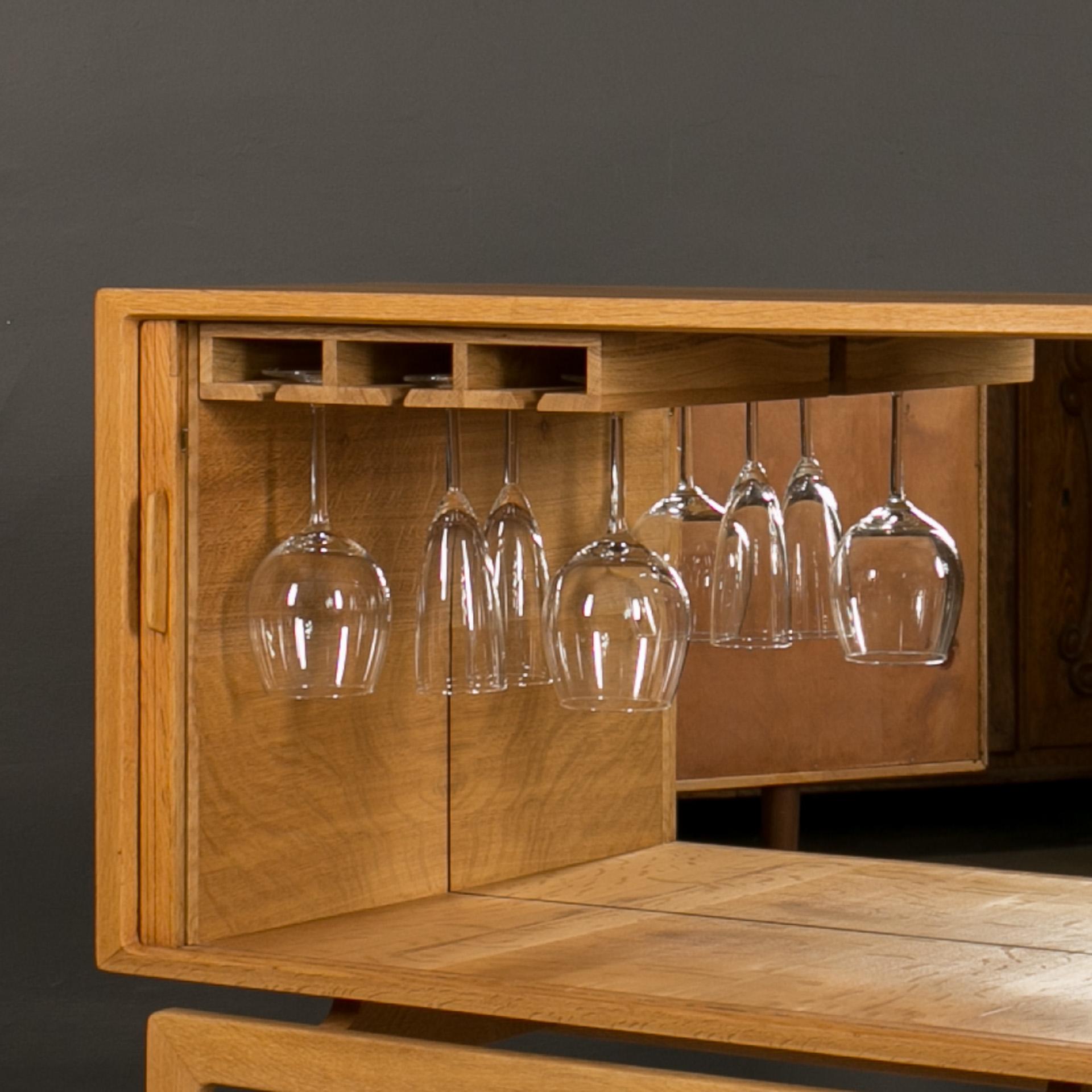 Mid-20th Century Vintage Oak Bar Cabinet, Norway, 1960s For Sale
