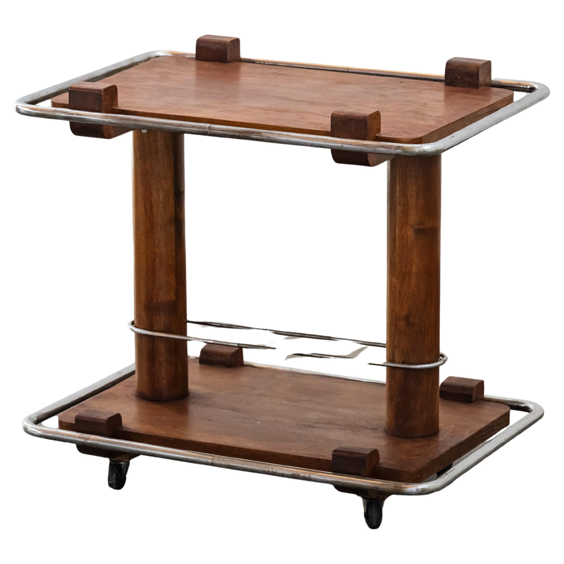 Vintage Oak Bar Cart From France, Circa 1960 im Angebot