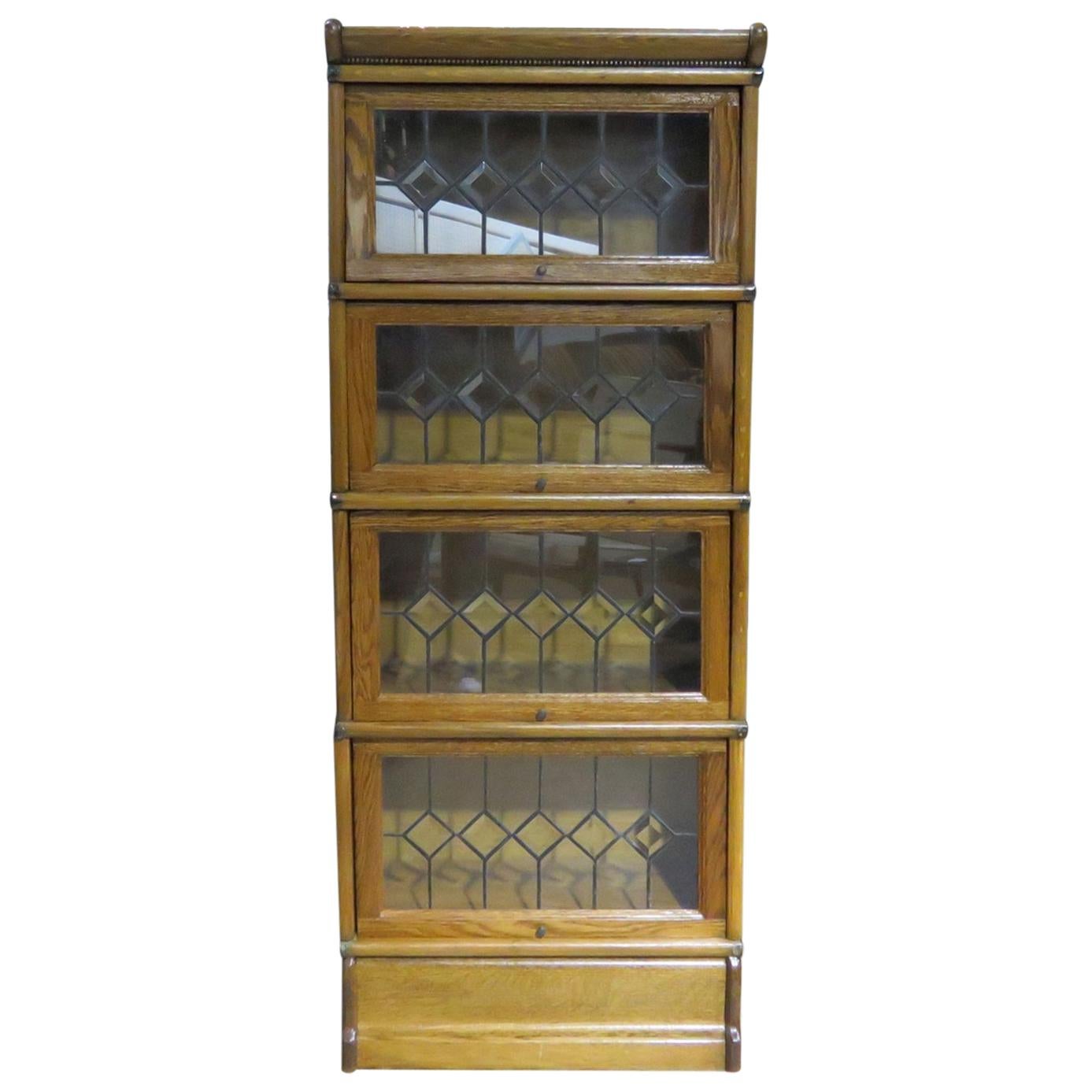 Vintage Oak Barrister Bookcase Attributed to Macey
