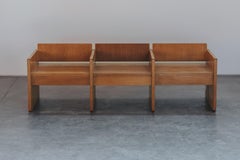 Panchina vintage in rovere proveniente dalla Francia, CIRCA 1960