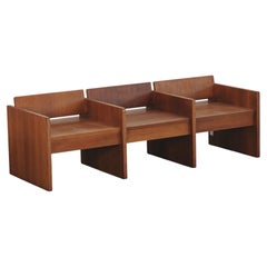 Banc vintage en chêne provenant de France, CIRCA 1960