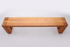 Vintage Oak Bench in the Style of Charlotte Perriand, 1960