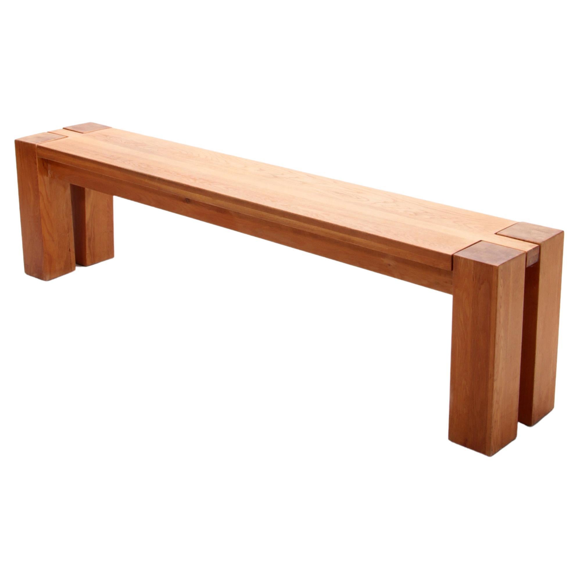 Vintage Oak Bench in the Style of Charlotte Perriand, 1960