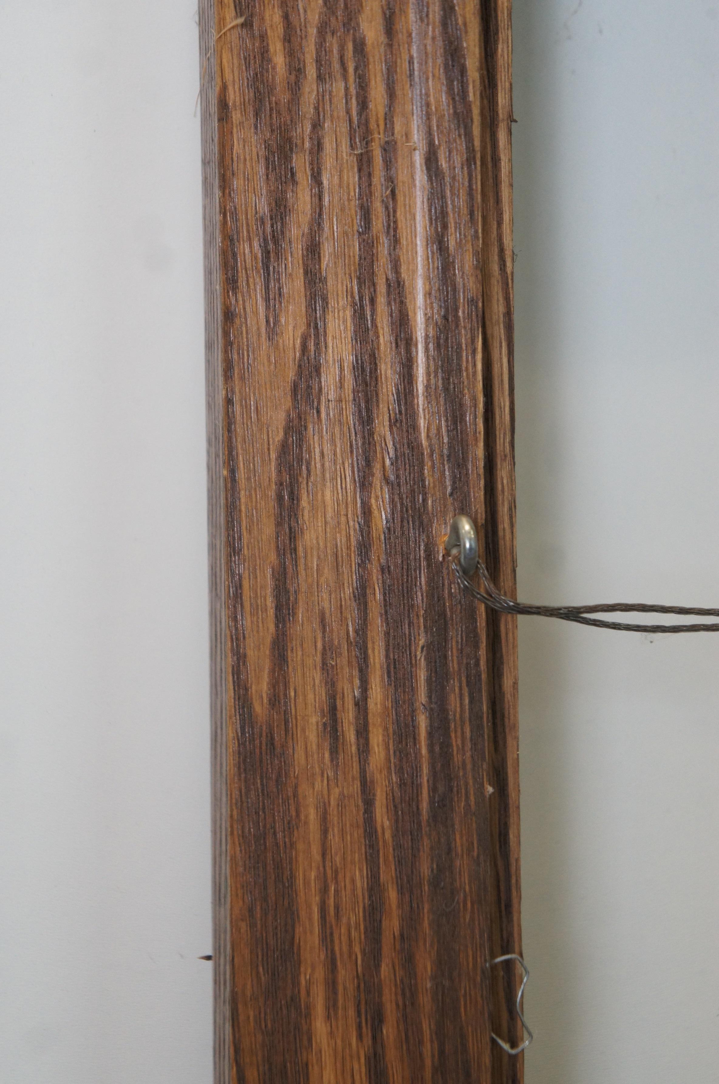 Vintage Oak Beveled Wood Picture Mirror Wall Art Frame Fits 24