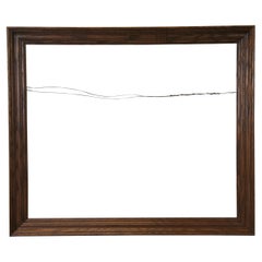 Vintage Oak Beveled Wood Picture Mirror Wall Art Frame Fits 24" x 20"