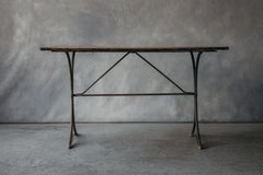 Vintage Oak Bistro Table from France, circa 1950