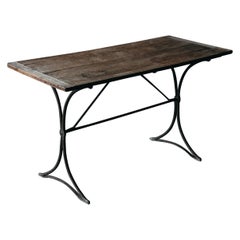 Vintage Oak Bistro Table from France, circa 1950