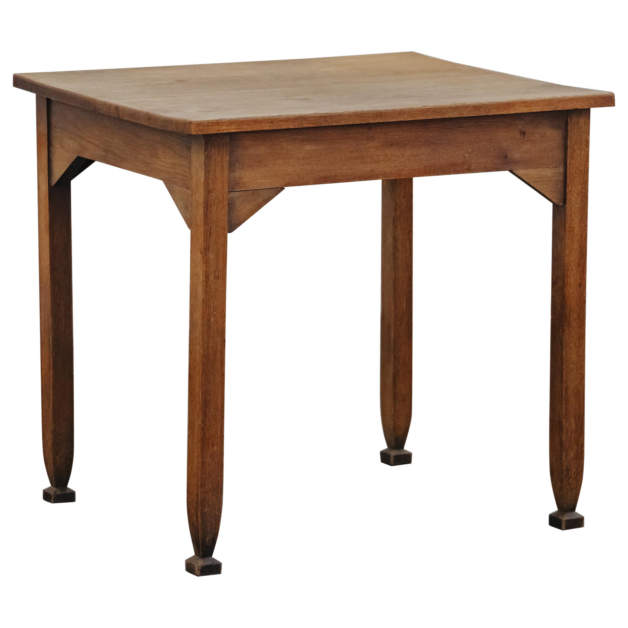 Vintage Oak Bistro Table From France, CIrca 1950